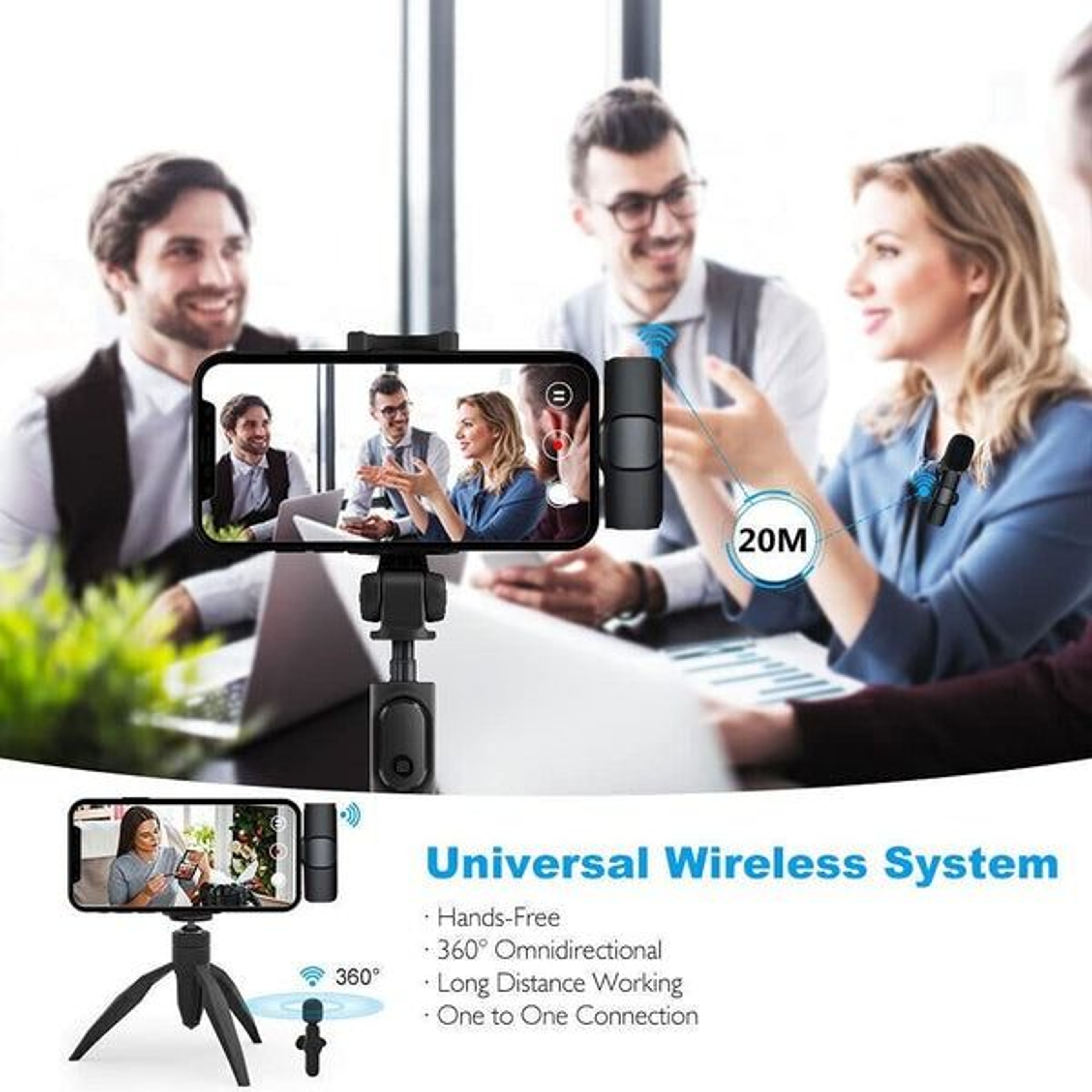 Wireless Lavalier Microphone Mini Mic For Audio Video Recording IPhone 7