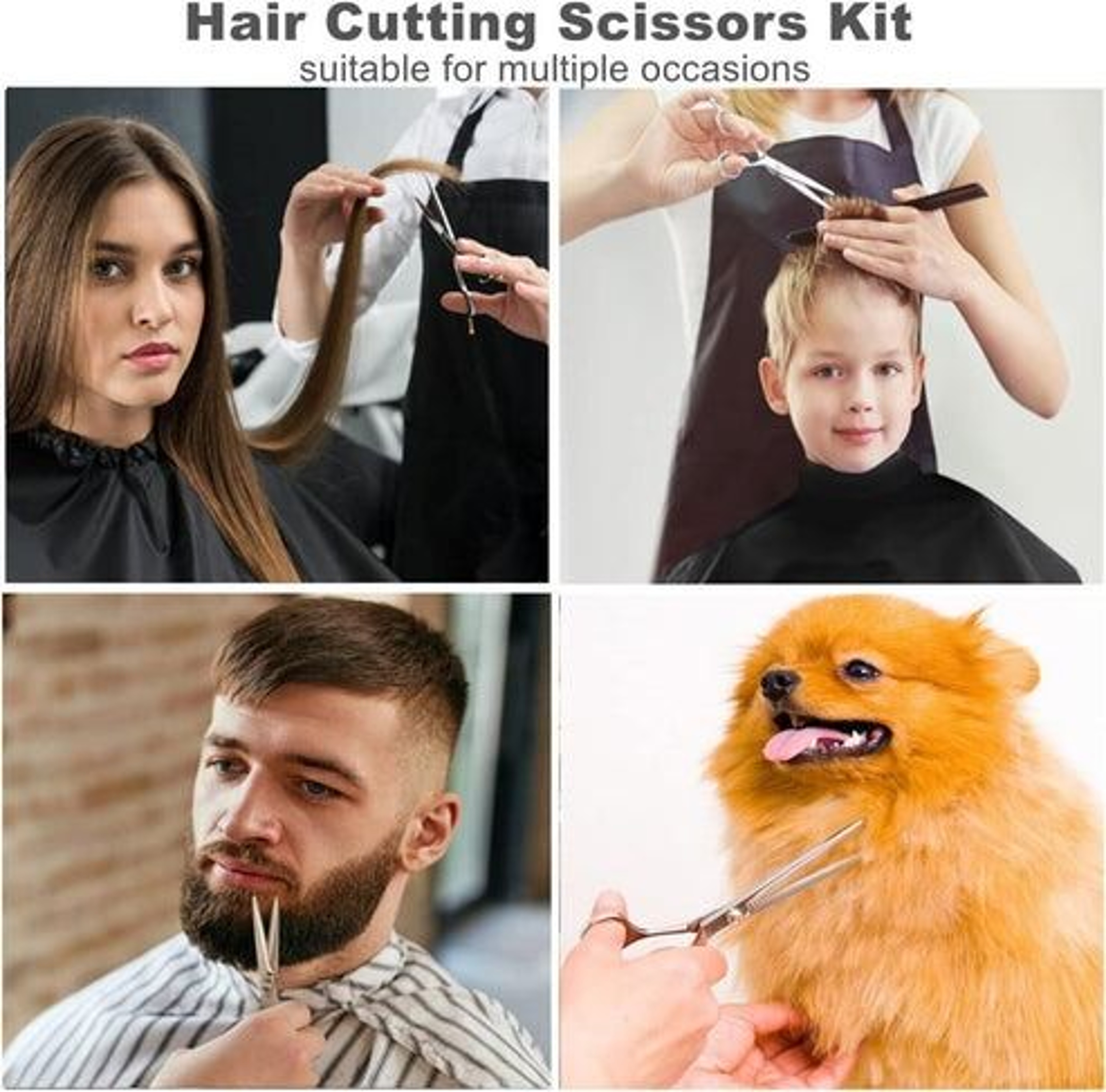 Hair Cutting Scissors Set Thinning Shears For Salon  DIY Professional Barber Scissors 12