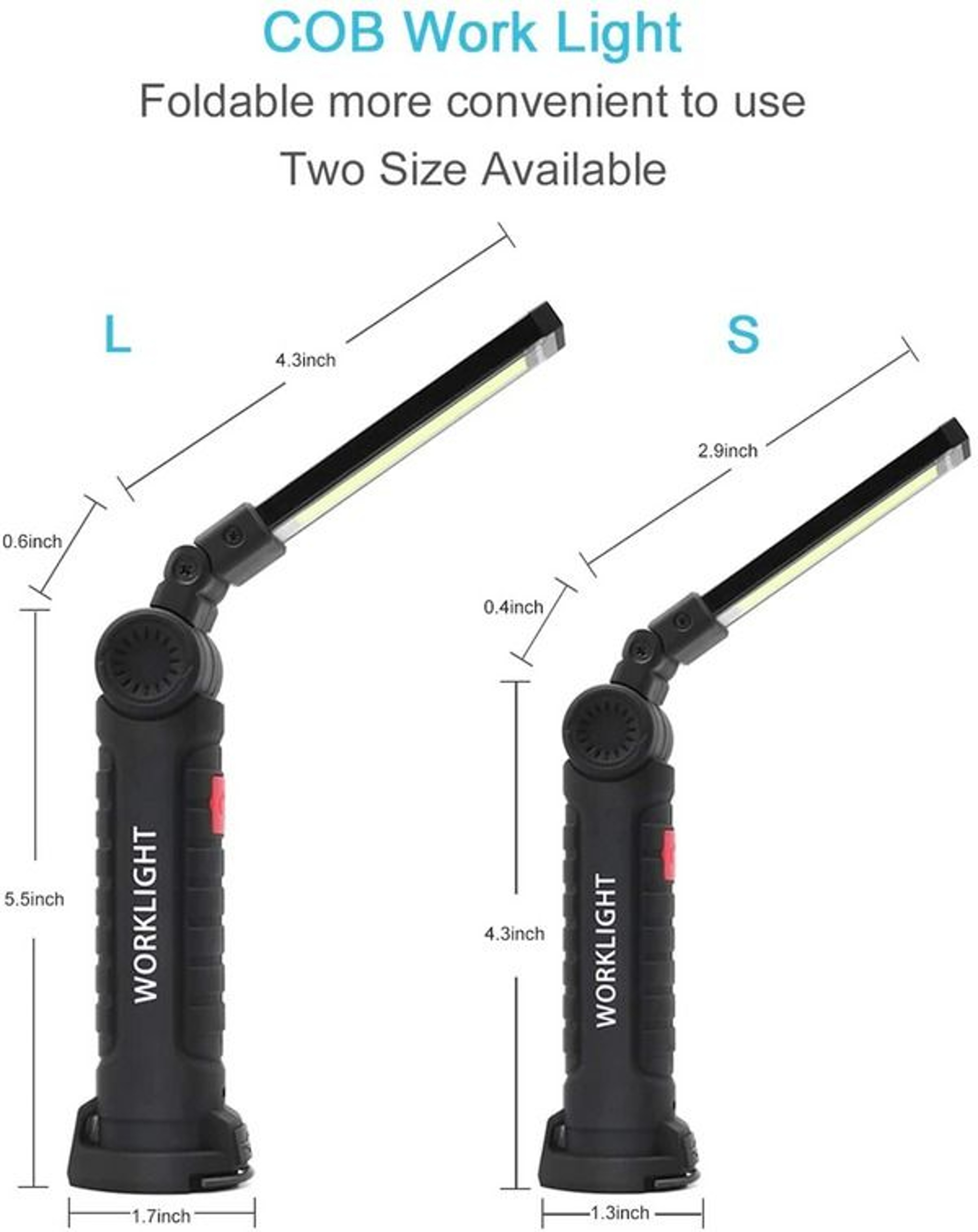 Magnetic Base LED COB Work Light Rechargeable Mechanic Flashlight Bright Lamp For Automotive Worksh 11