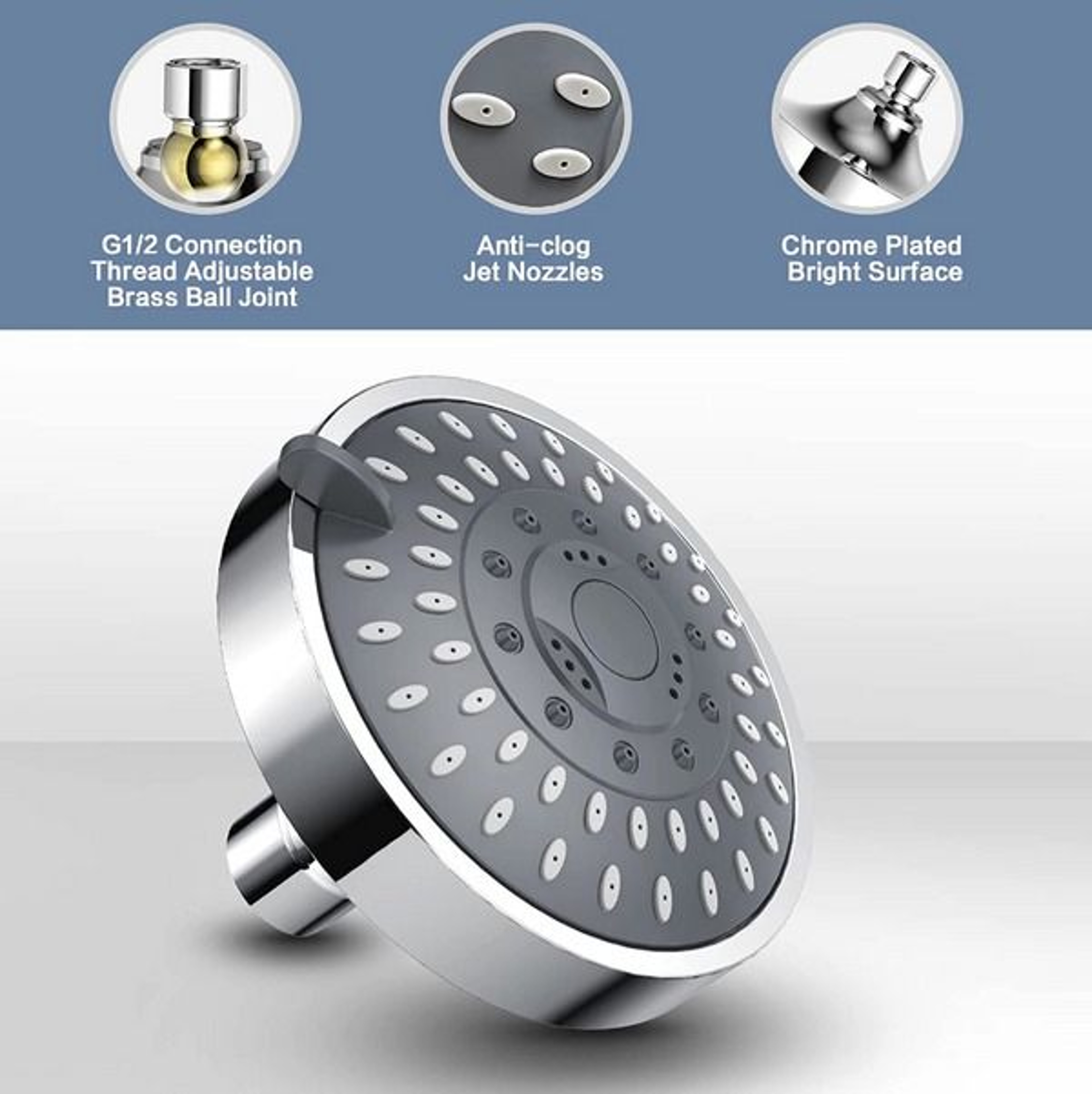 Adjustable Showerhead High Pressure Handheld Spray Top Spray Bath Shower Heads Handheld 1
