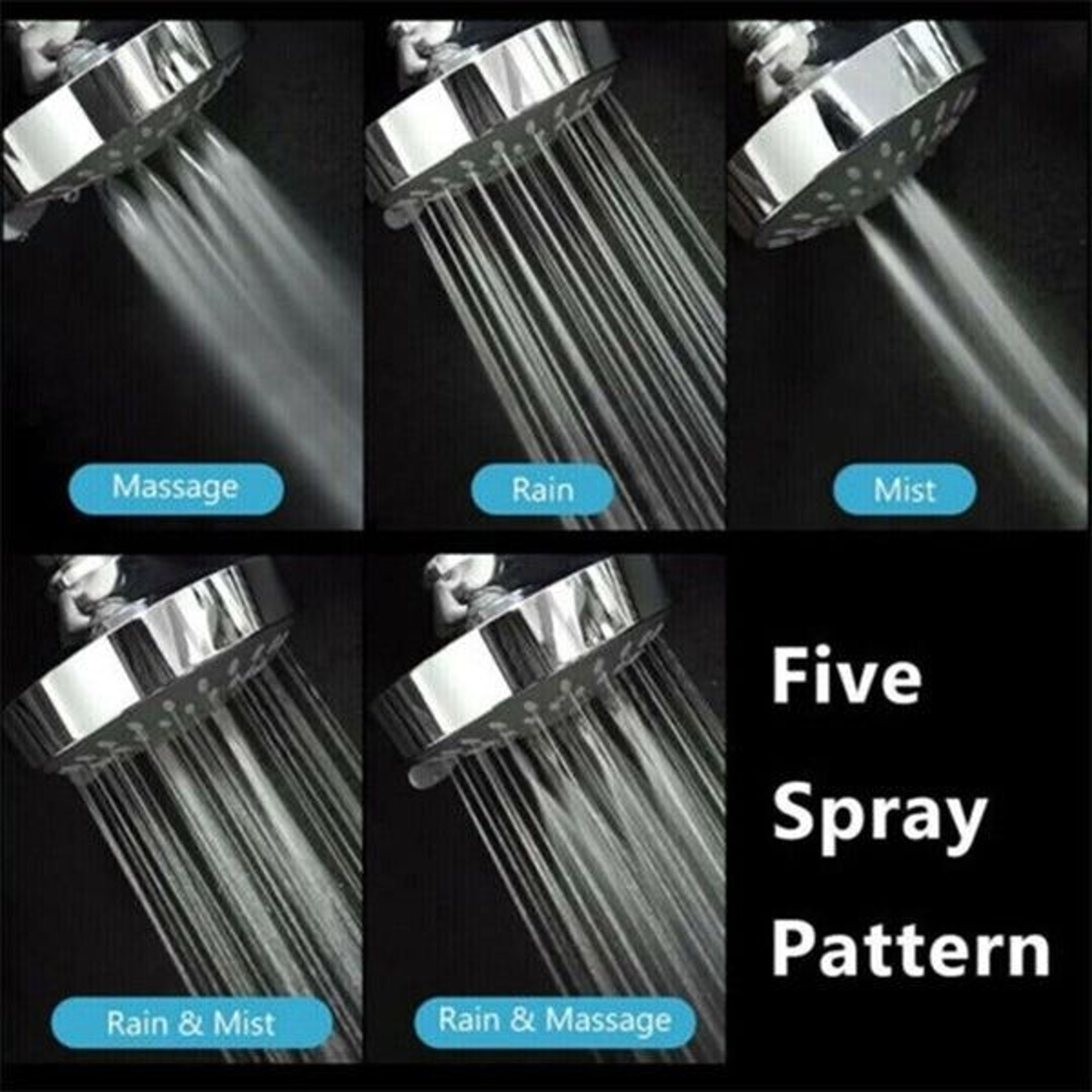 Adjustable Showerhead High Pressure Handheld Spray Top Spray Bath Shower Heads Handheld 3