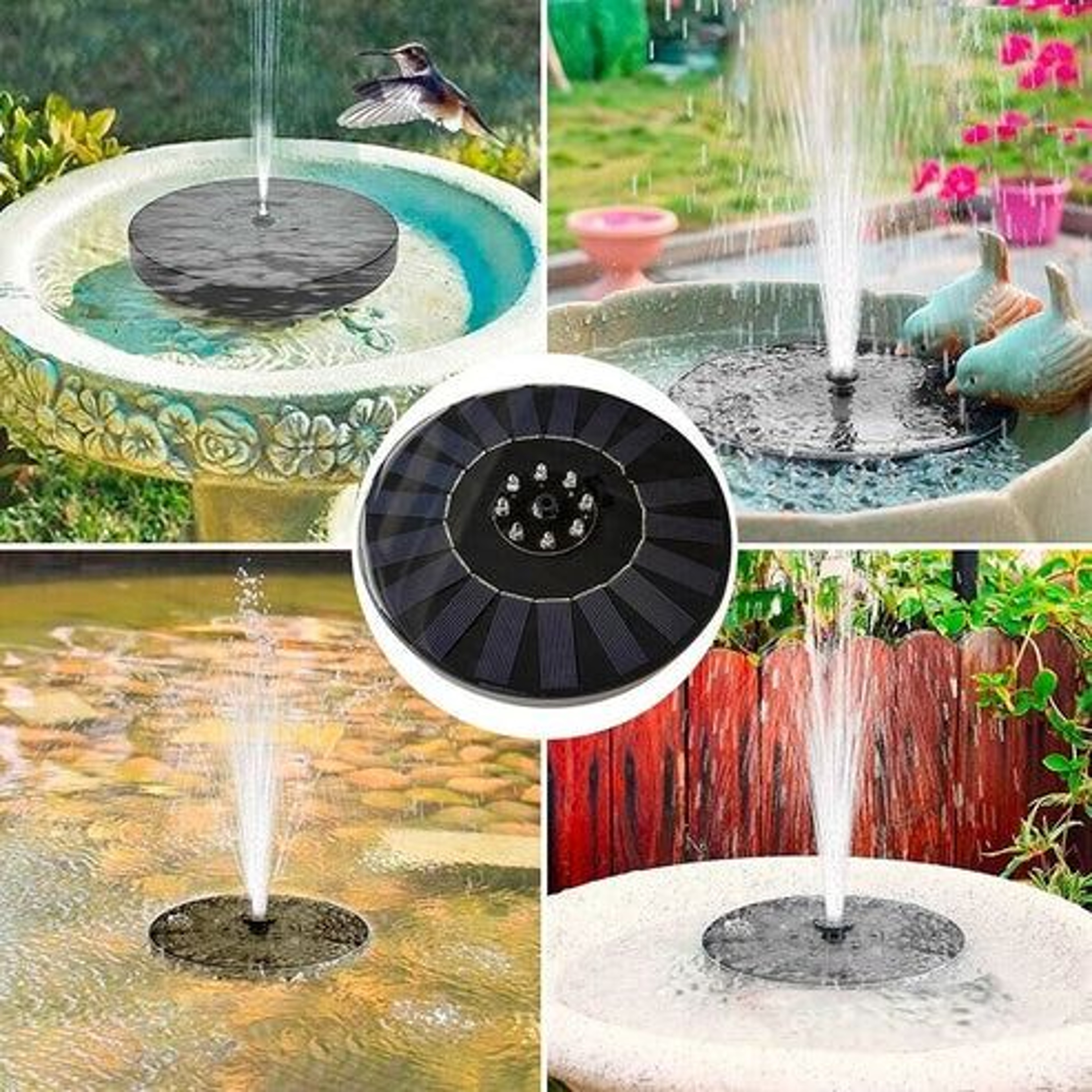 Solar Power Bird Bath Fountain Pump EcoFriendly Solar Fountain With Nozzles For Birds Ponds Gardens 1