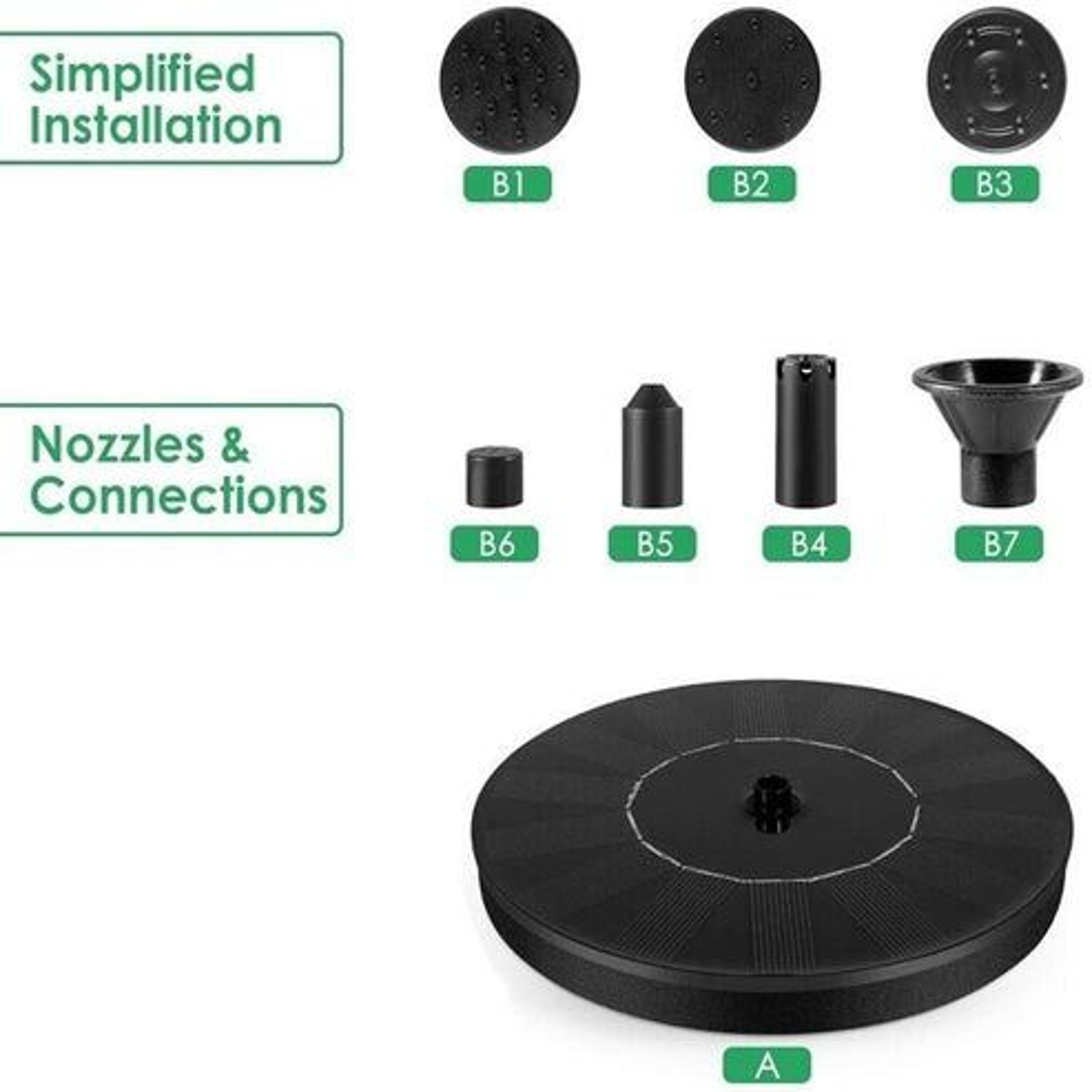 Solar Power Bird Bath Fountain Pump EcoFriendly Solar Fountain With Nozzles For Birds Ponds Gardens 9