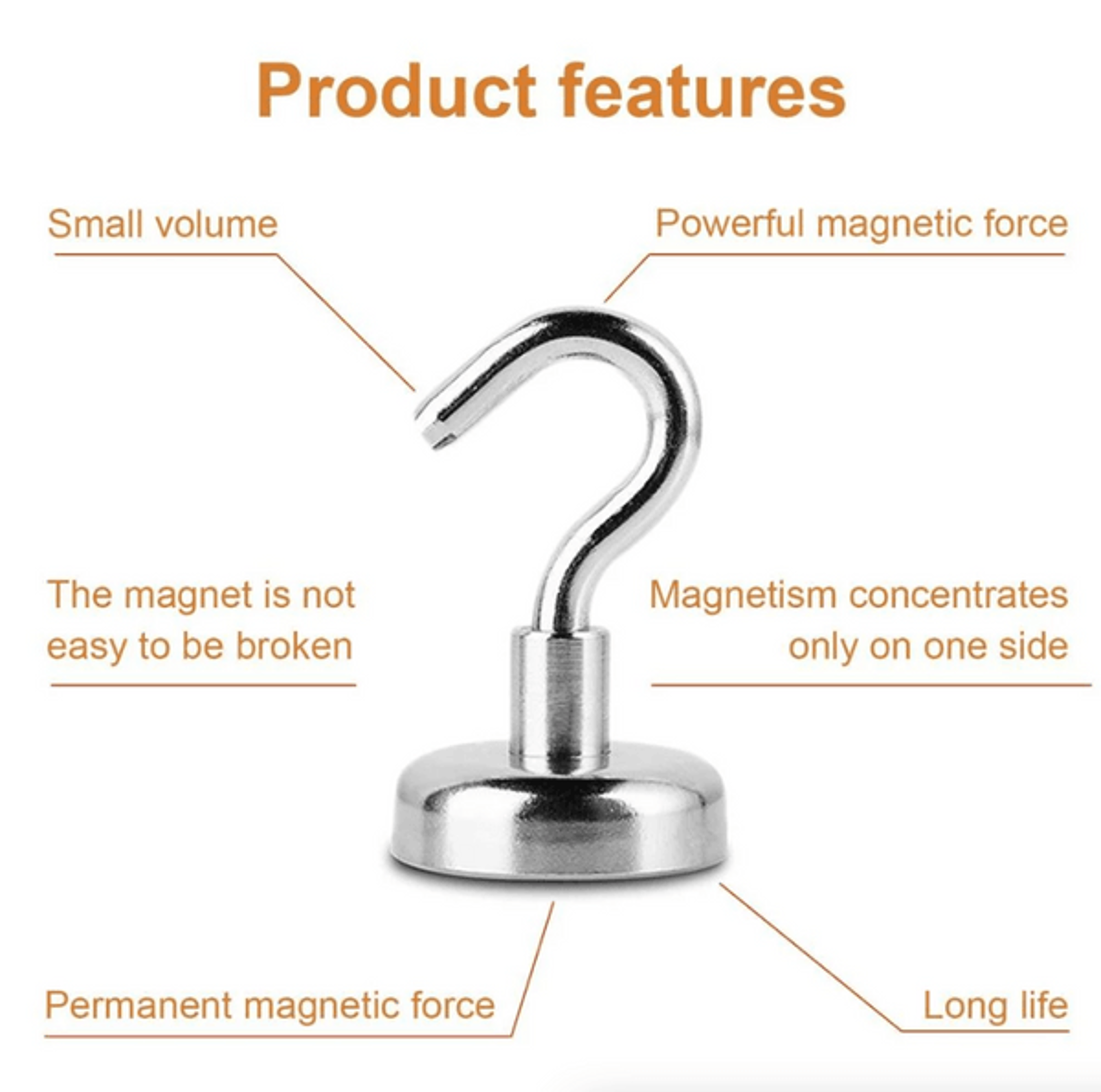 Magnetic Hook Strong Clamping Magnet Hooks Heavy Duty AntiRust Coating Versatile Hanger For Home 1
