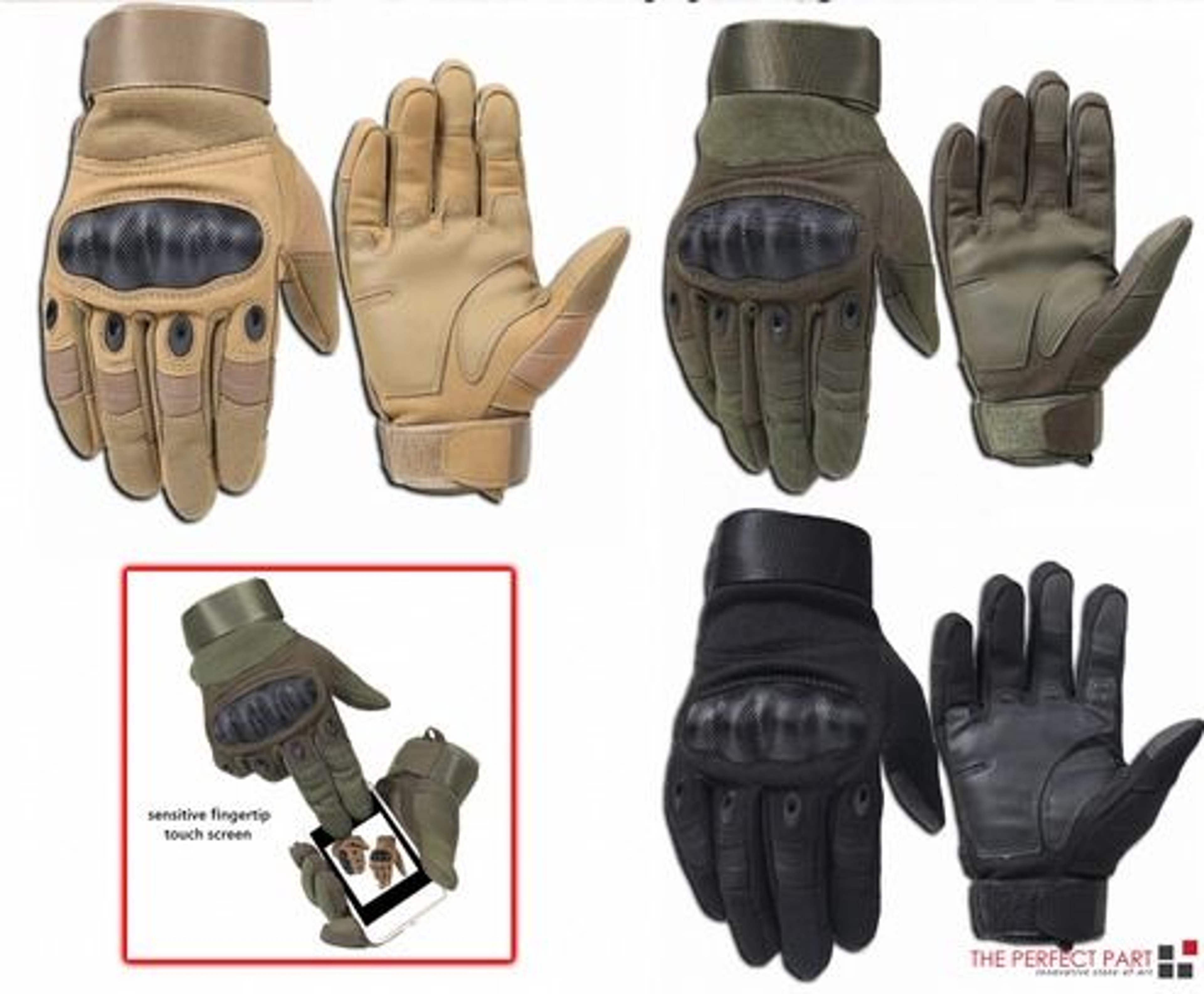 Full Finger Tactical Motorcycle Gloves Gloves Motorbike Riding Racing Mittens With Touch Screen Gri