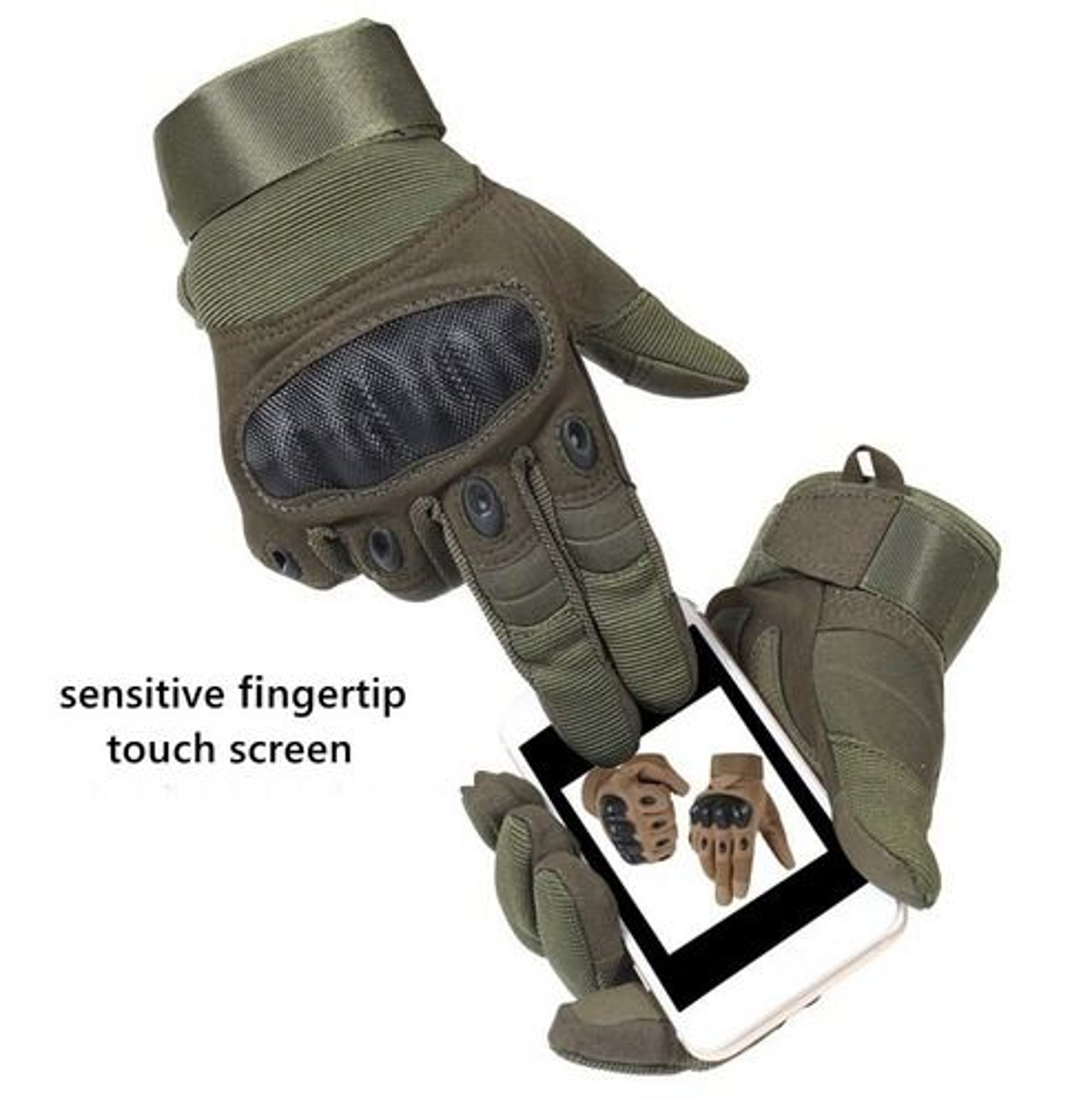 Full Finger Tactical Motorcycle Gloves Gloves Motorbike Riding Racing Mittens With Touch Screen Gri