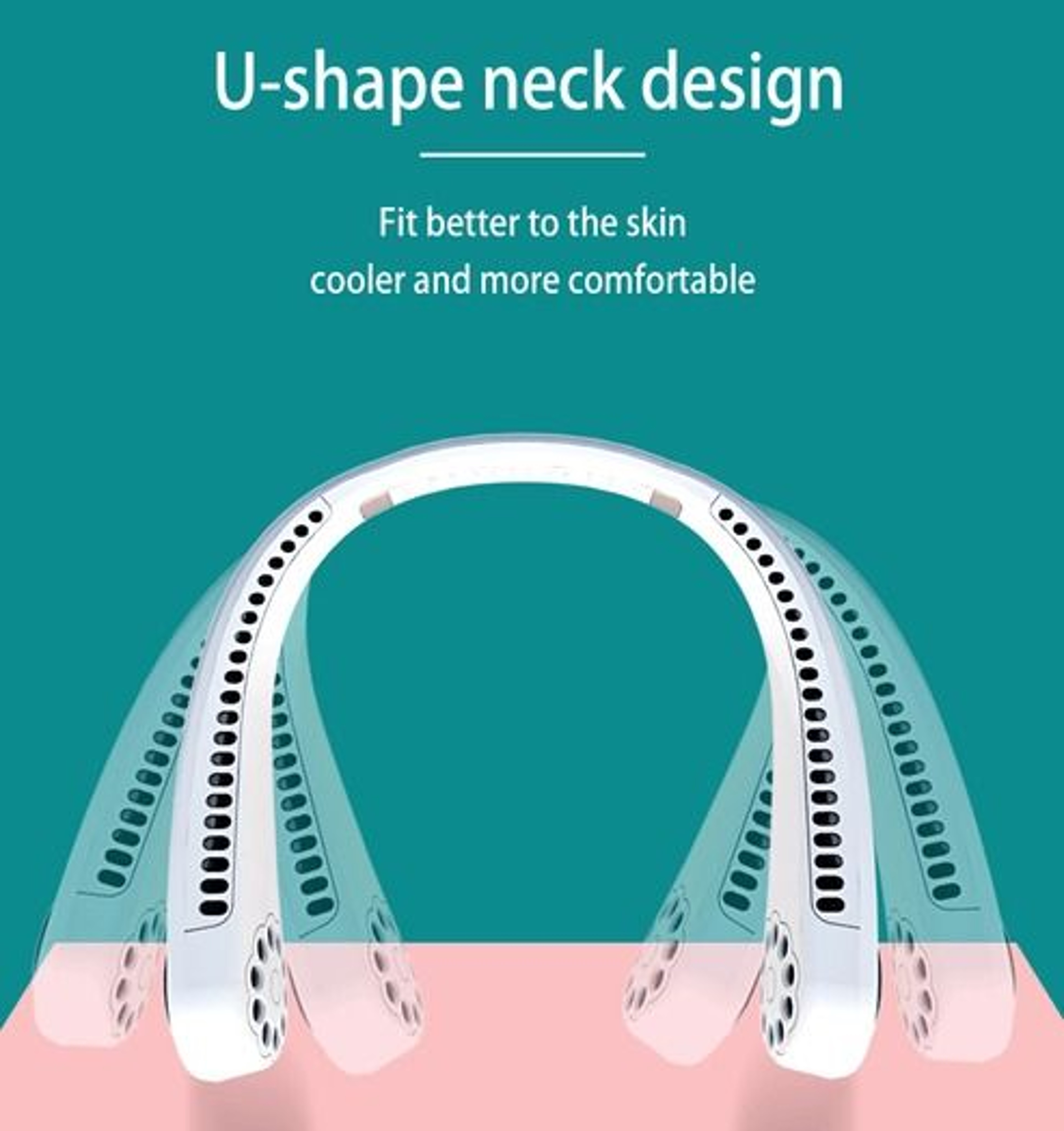 Neck Fan Cooling Air Cooler Little Electric Air Conditioner USB Portable Hanging Hands Free Wearabl 8