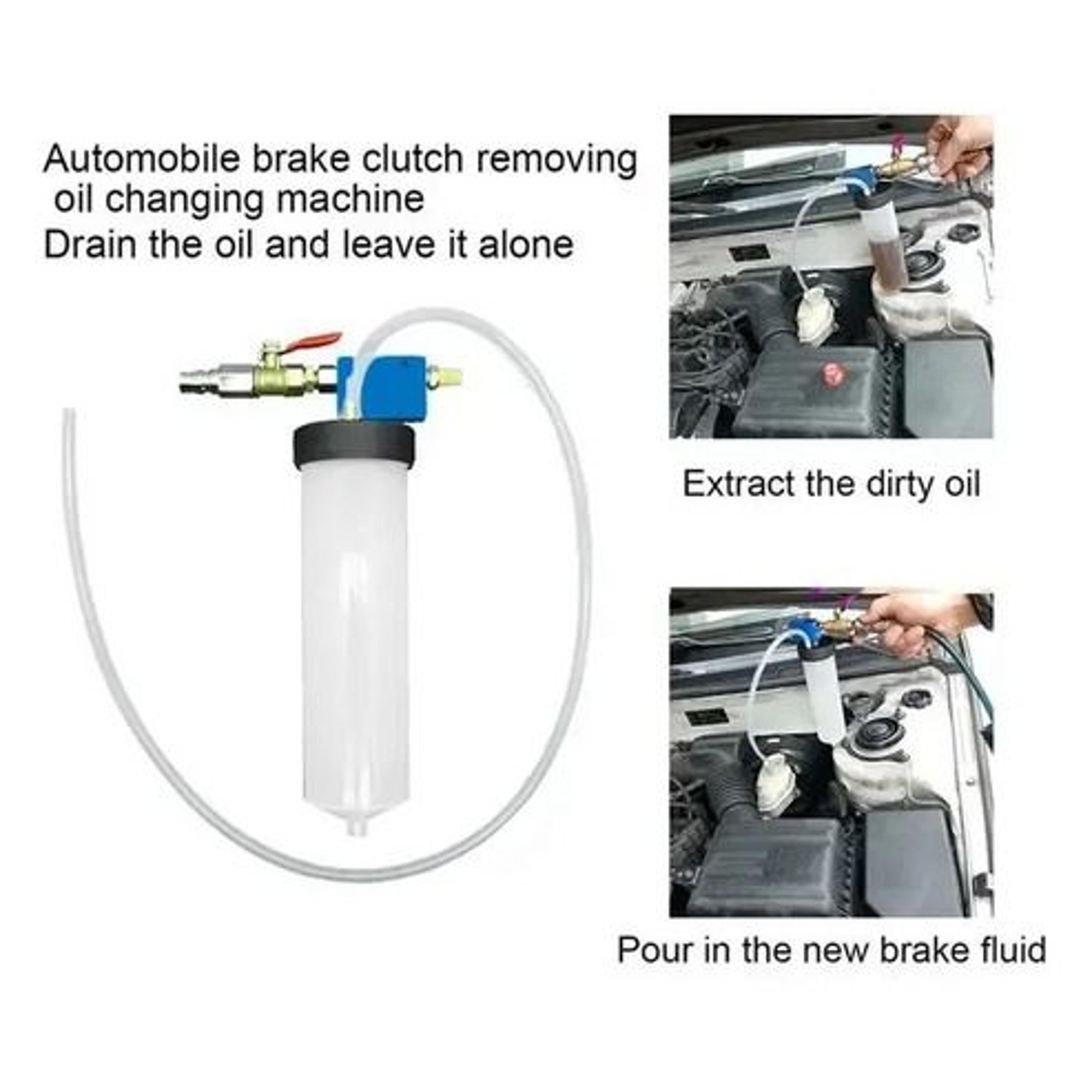 Vacuum Brake Bleeder Car Vehicle Tank Fluid Oil Change Pump Equipment Tool Kit For DIY Auto Mainten 11