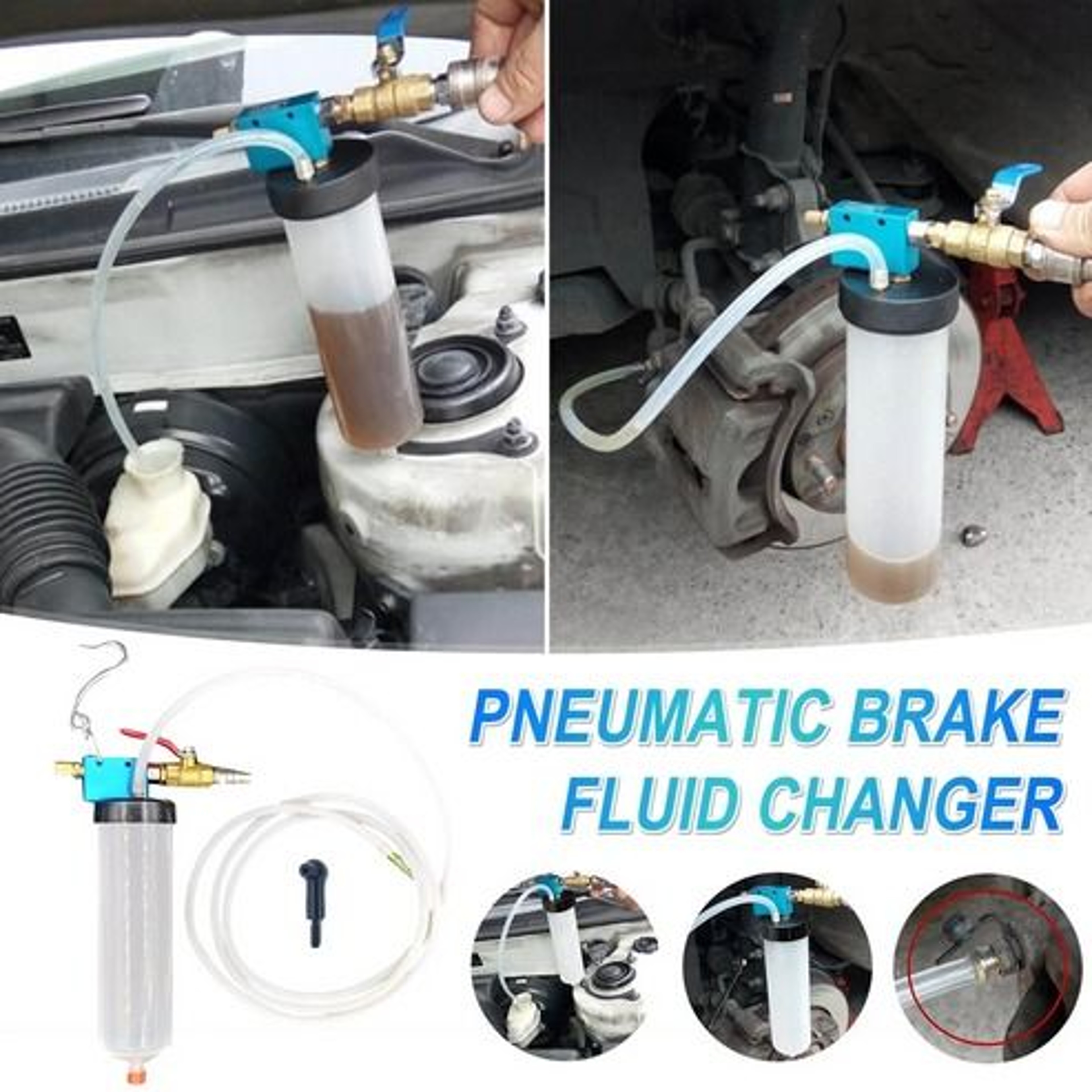Vacuum Brake Bleeder Car Vehicle Tank Fluid Oil Change Pump Equipment Tool Kit For DIY Auto Mainten 12