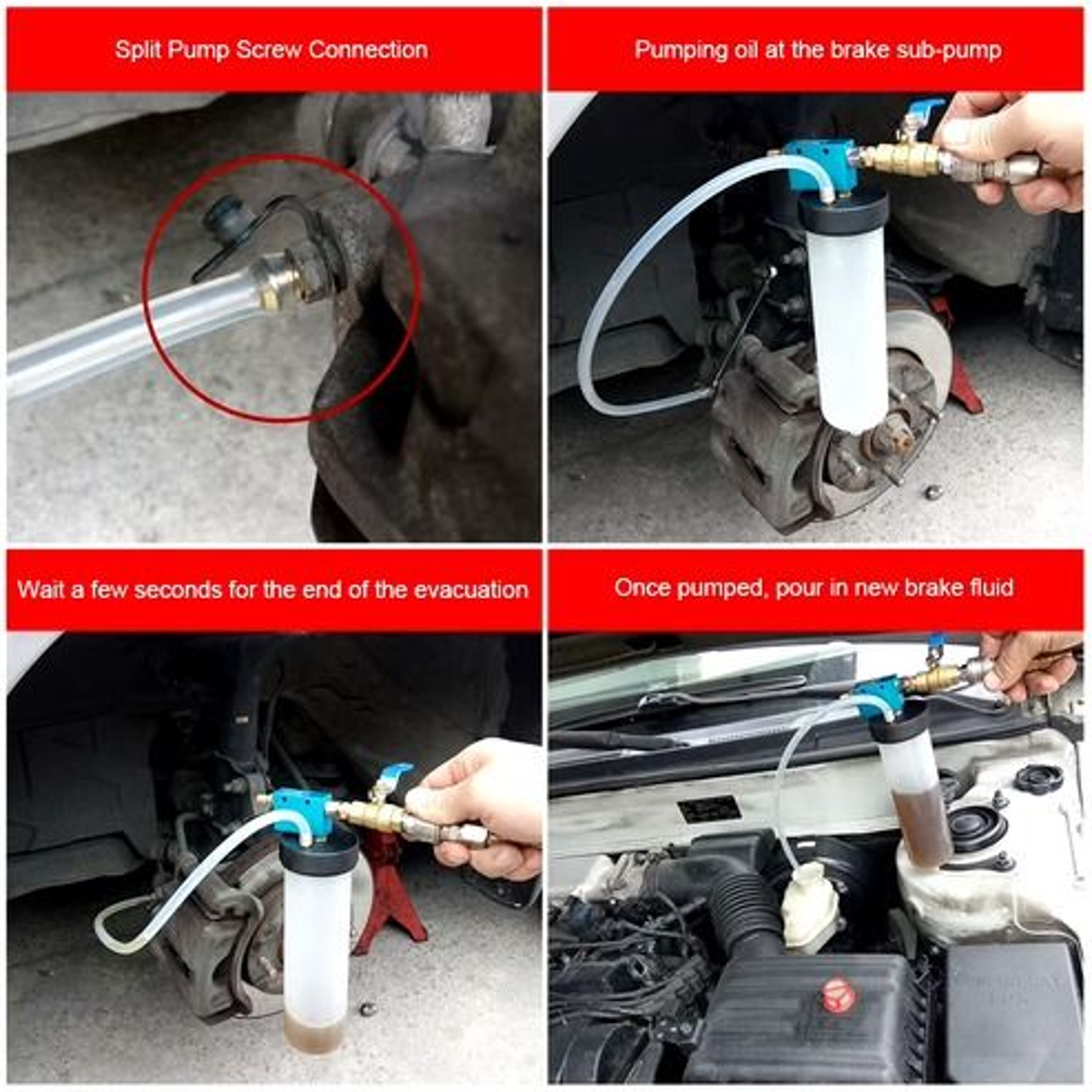 Vacuum Brake Bleeder Car Vehicle Tank Fluid Oil Change Pump Equipment Tool Kit For DIY Auto Mainten 2