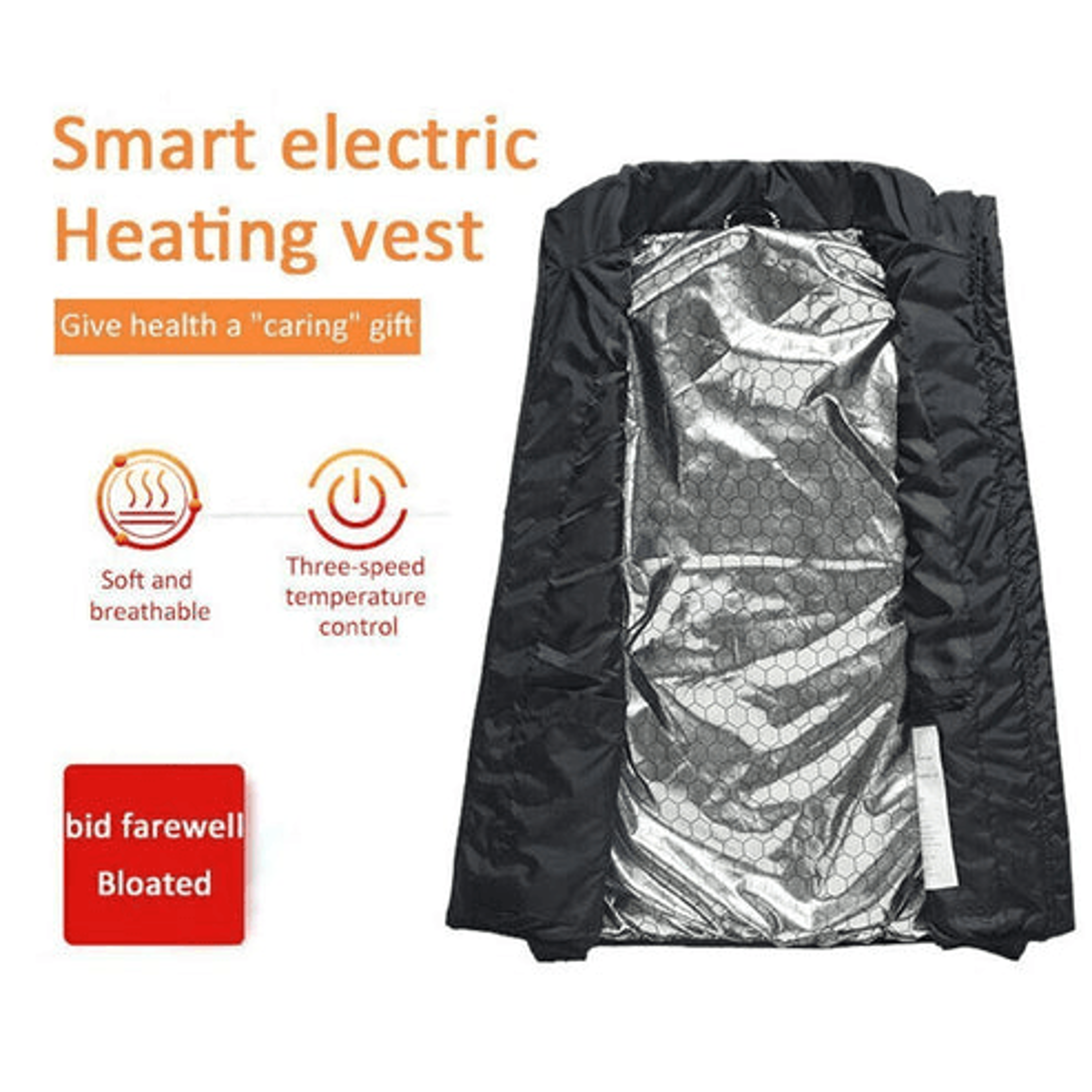 Electric Heated Vest Heating Zones Battery Pack Rechargeable Warmth Vest For Cold Weather 7