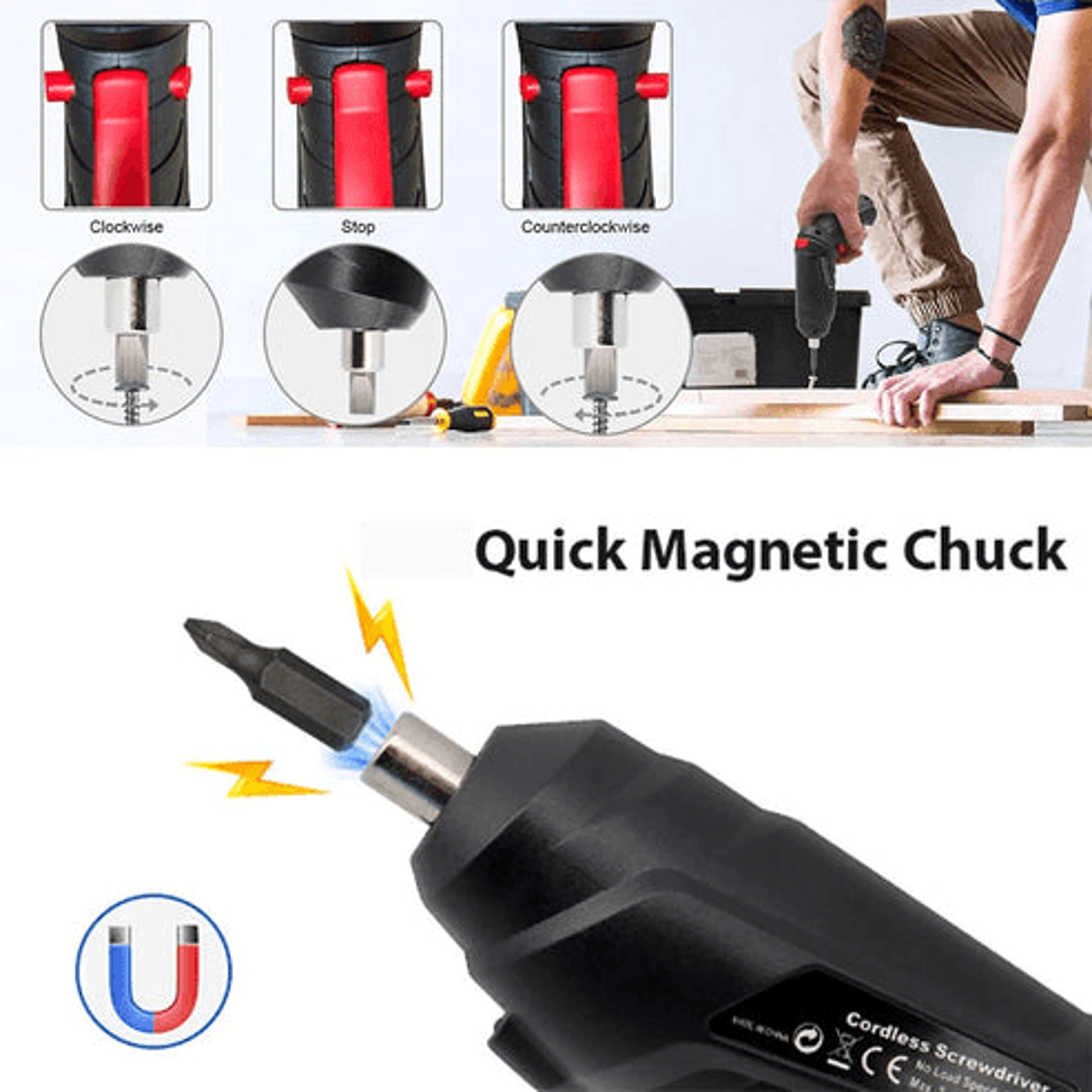 USB Charging Cordless Electric Screwdriver Set Screw Gun With LED Light Ideal For Home  DIY Project 11