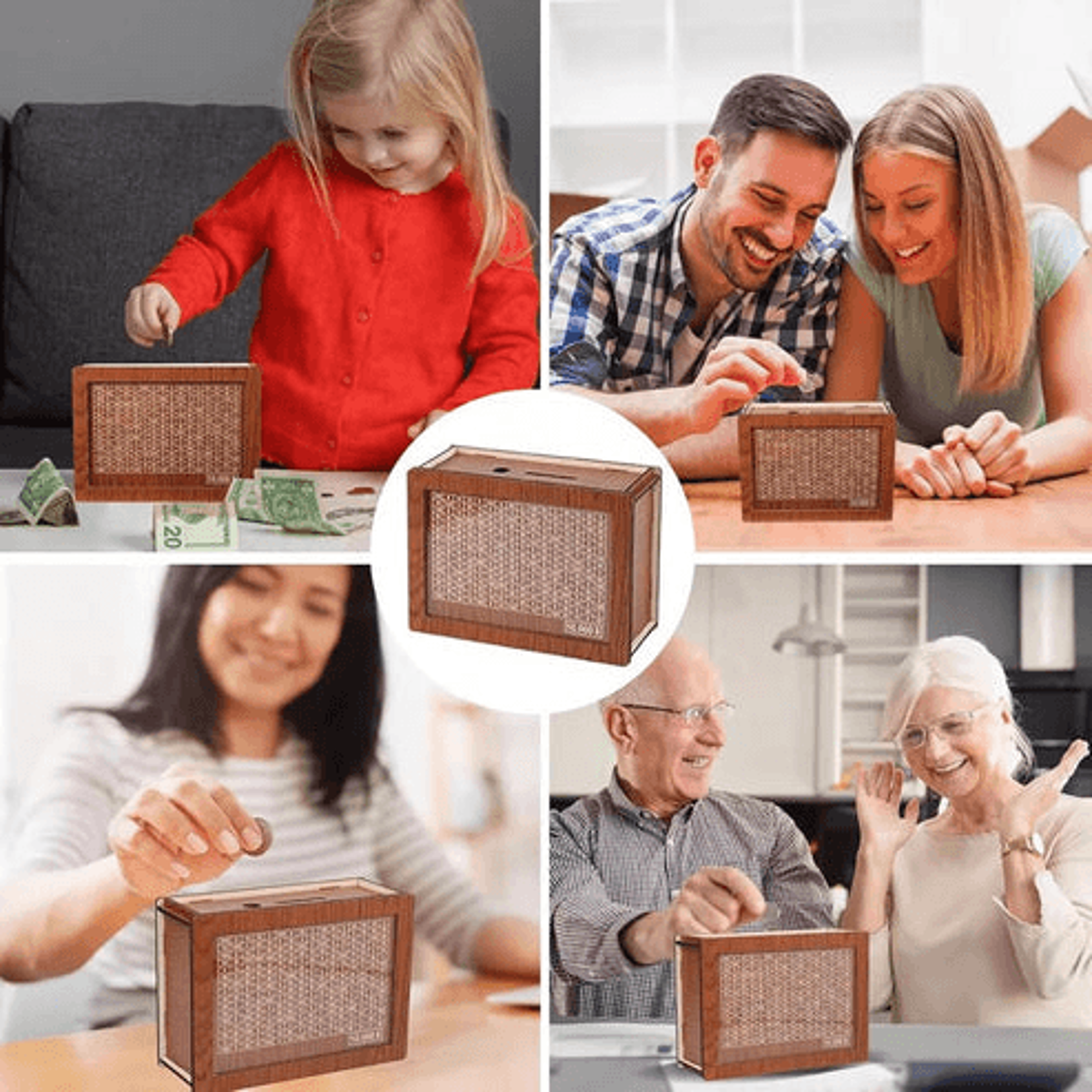 Wooden Cash Saver Box With Countdown Cash Vault Wooden Savings Box Money Saving Box For Budgeting A 1