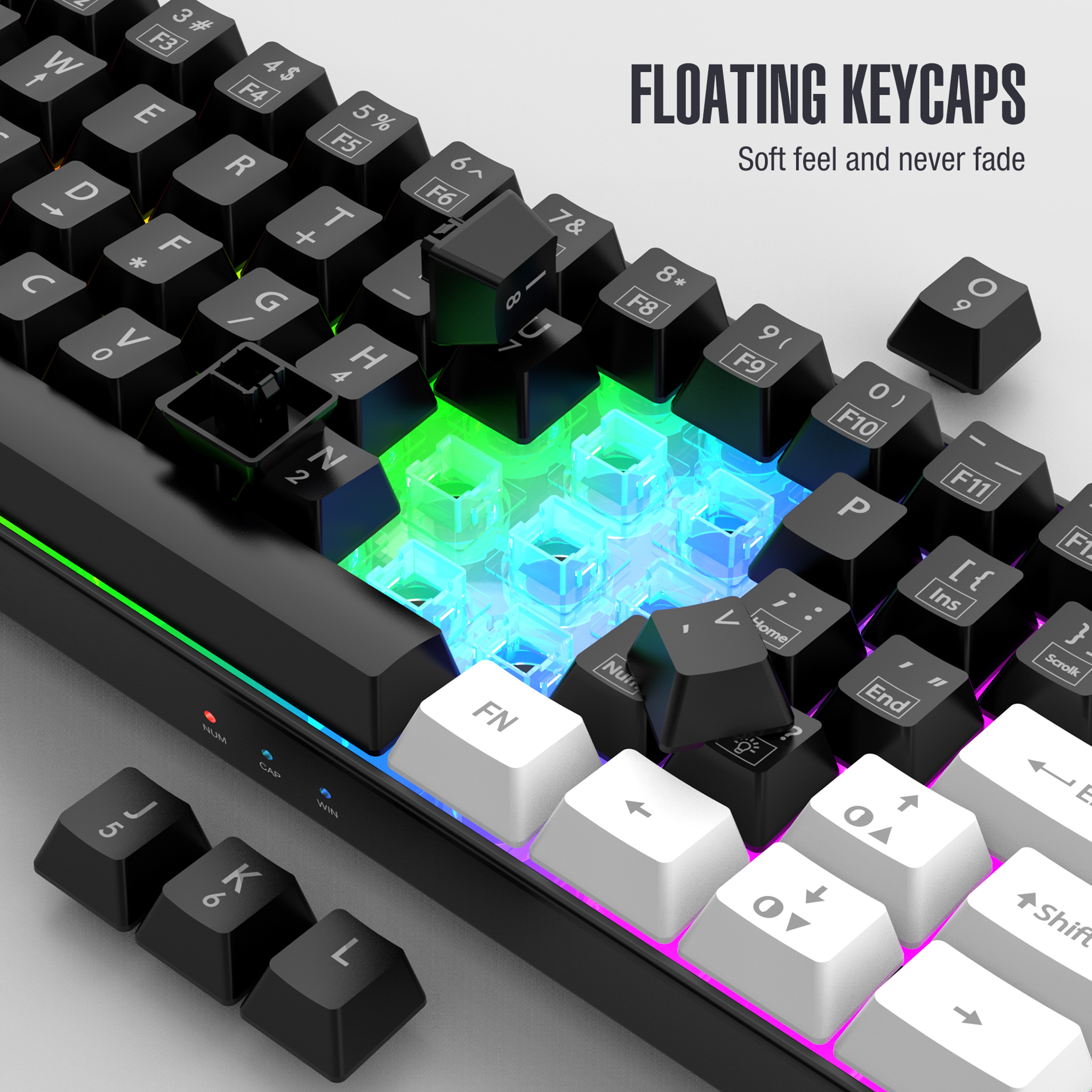 RGB backlit ultra-small wired game keyboard, waterproof portable, computer MAC gaming keyboard – view 3