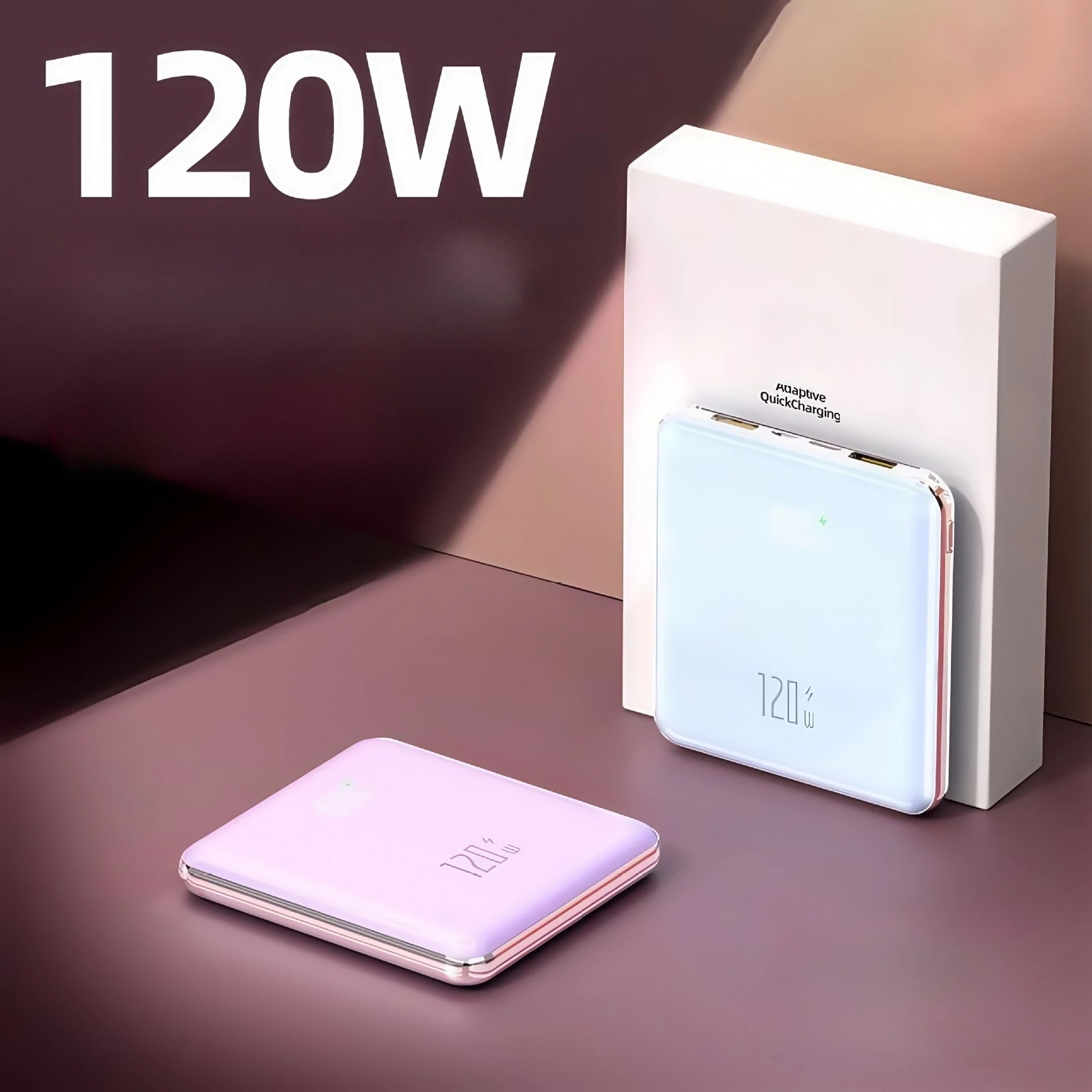 20000 MAh Portable External Battery New 120W Super Fast Charging Mirror Design For IPhone Xiaomi 2