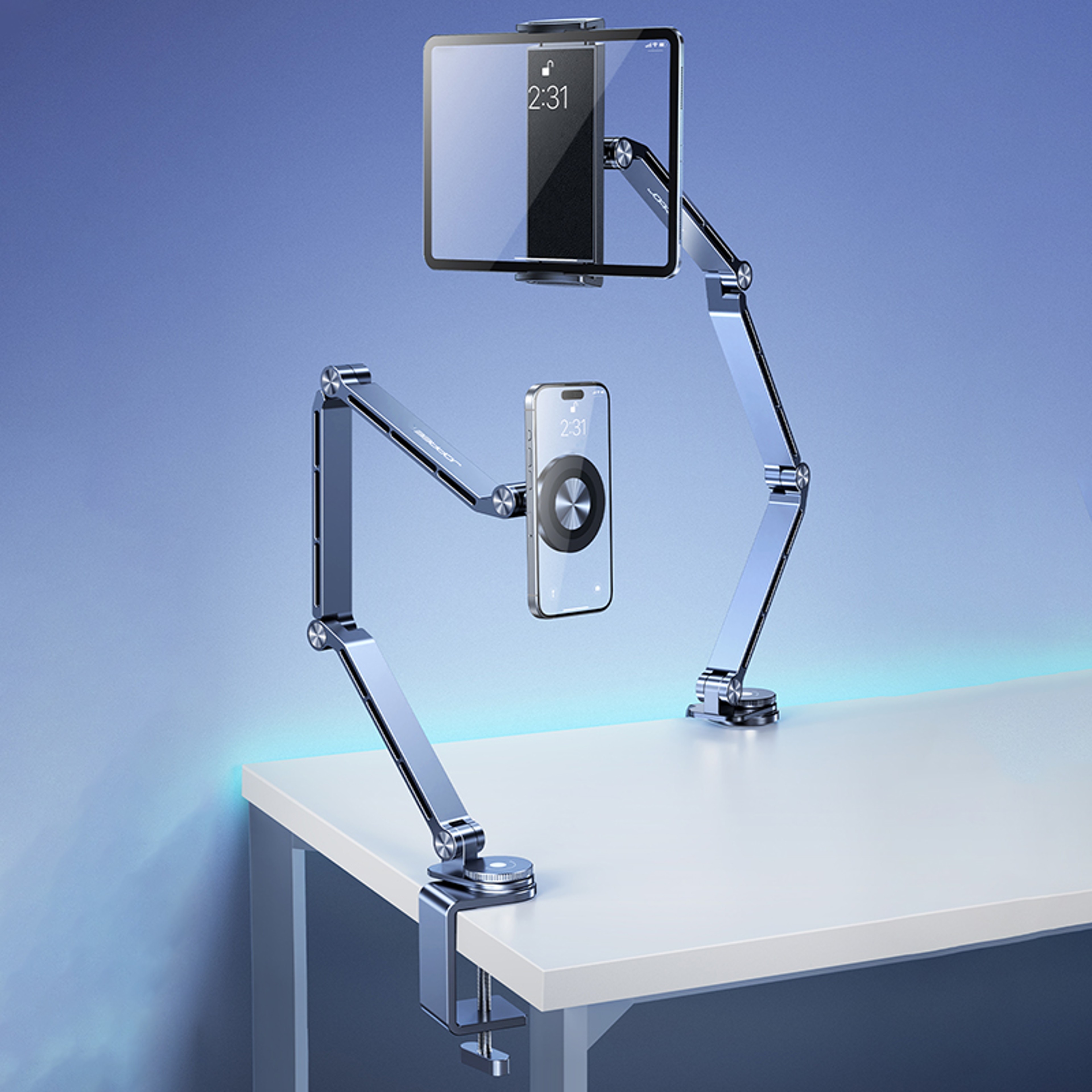 Phone Holder, Aluminum Alloy Tablet Stand, 360 Rotating Folding Desktop Support Stand, Office Magnetic Bracket – view 6