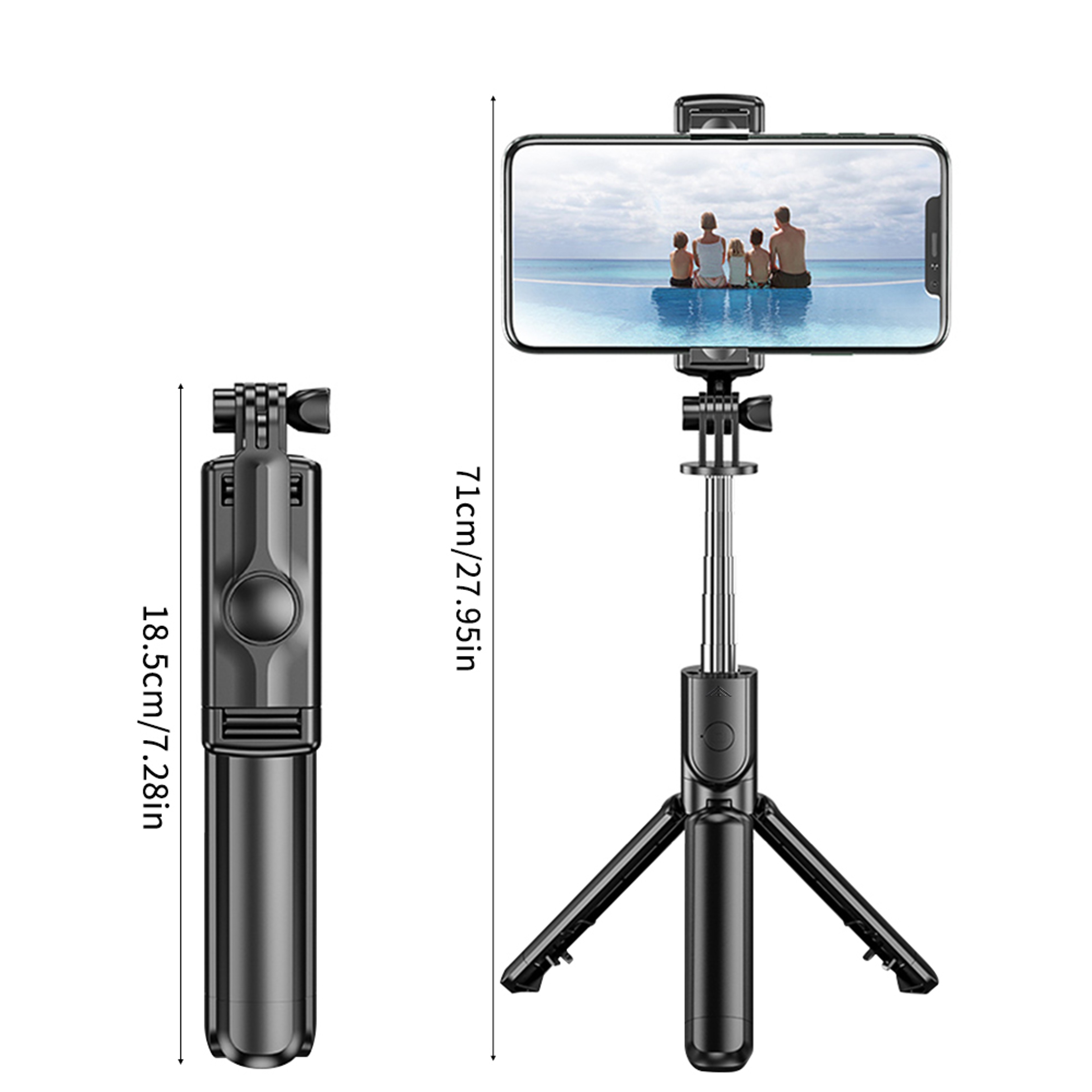 Bluetooth Remote Extendable Tripod, Wireless Selfie Stick Tripod Stand, Mobile Phone Tripod for Smartphone – view 6