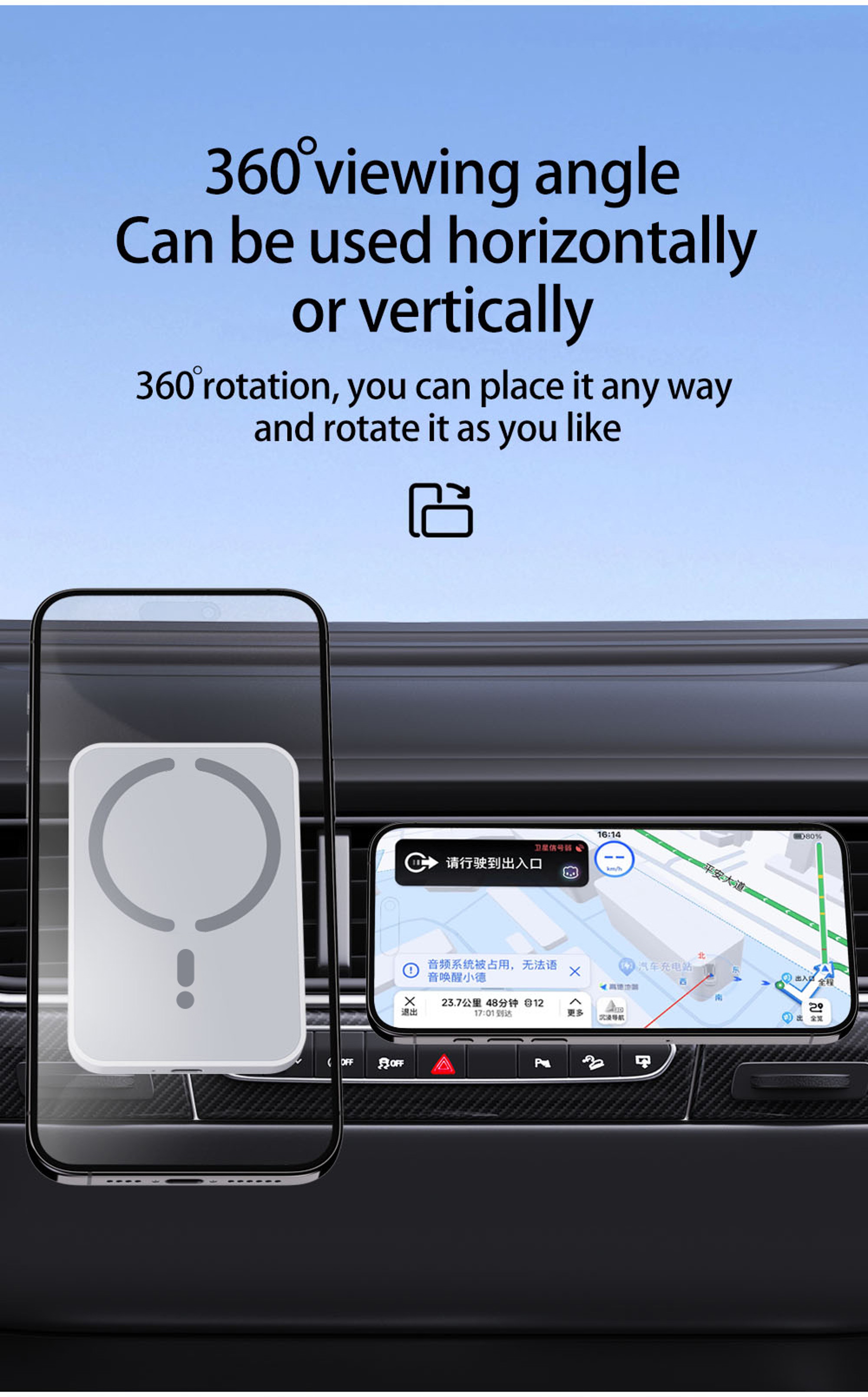 Magsafe Magnetic Car Charger, Wireless Phone Holder, Fast Car Charging Stand – view 5