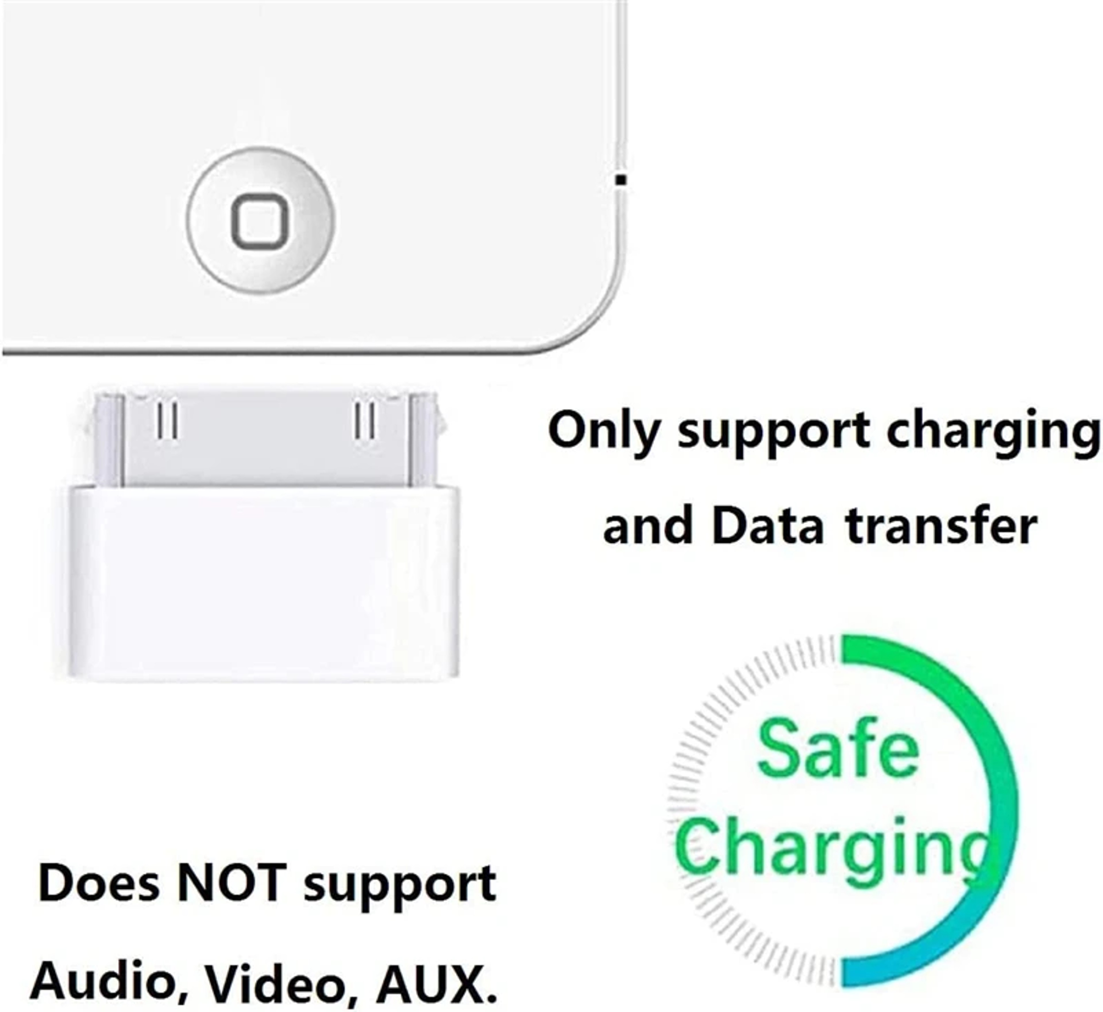 Pin Male To Pin Female Adapter, Lighting Charging Sync Converter, For iPhone 4 4S, iPad 2 3, iPod Touch Charger Cable – view 6