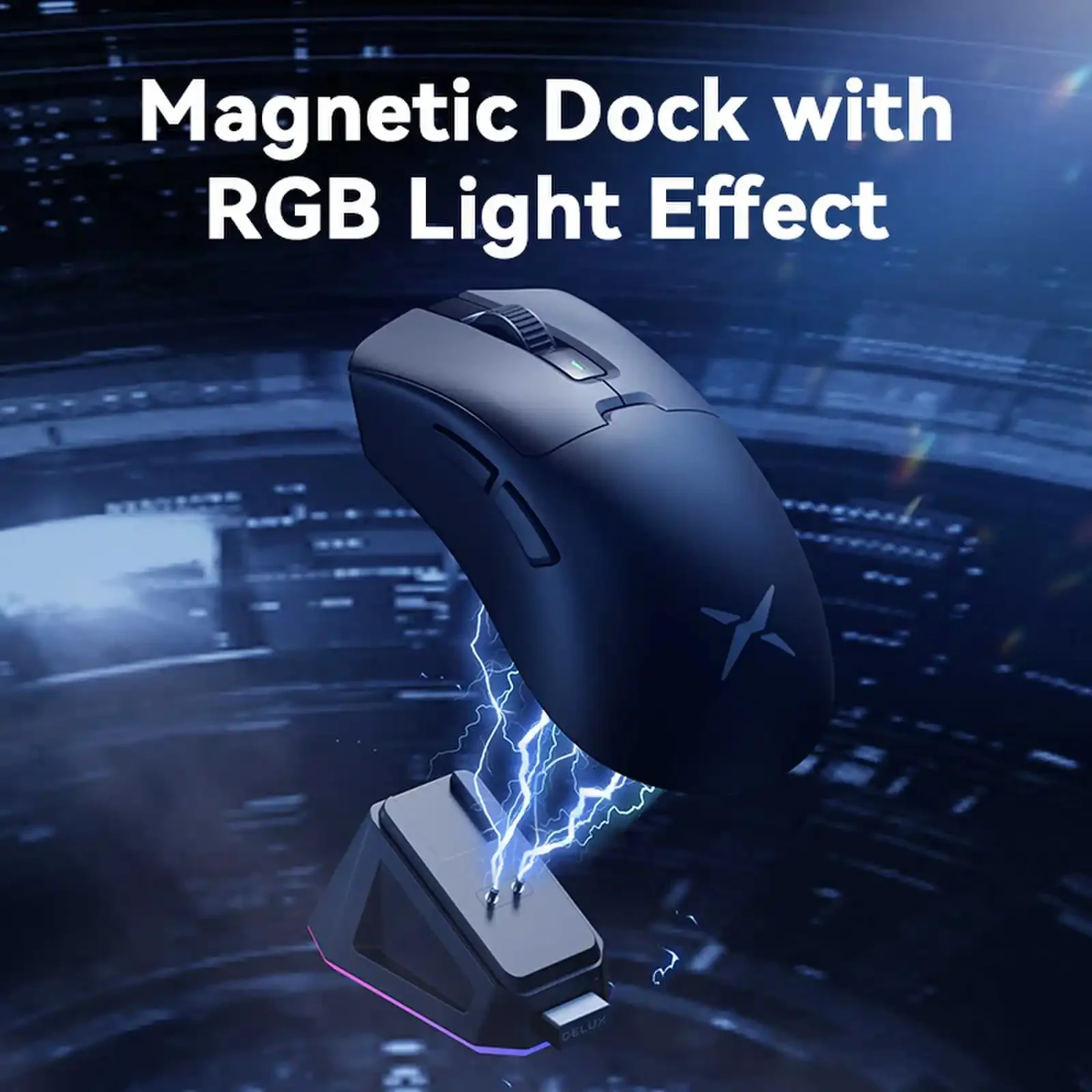 Wireless Gaming Mouse Ergonomic RGB Mouse With Magnetic Charging Dock 2