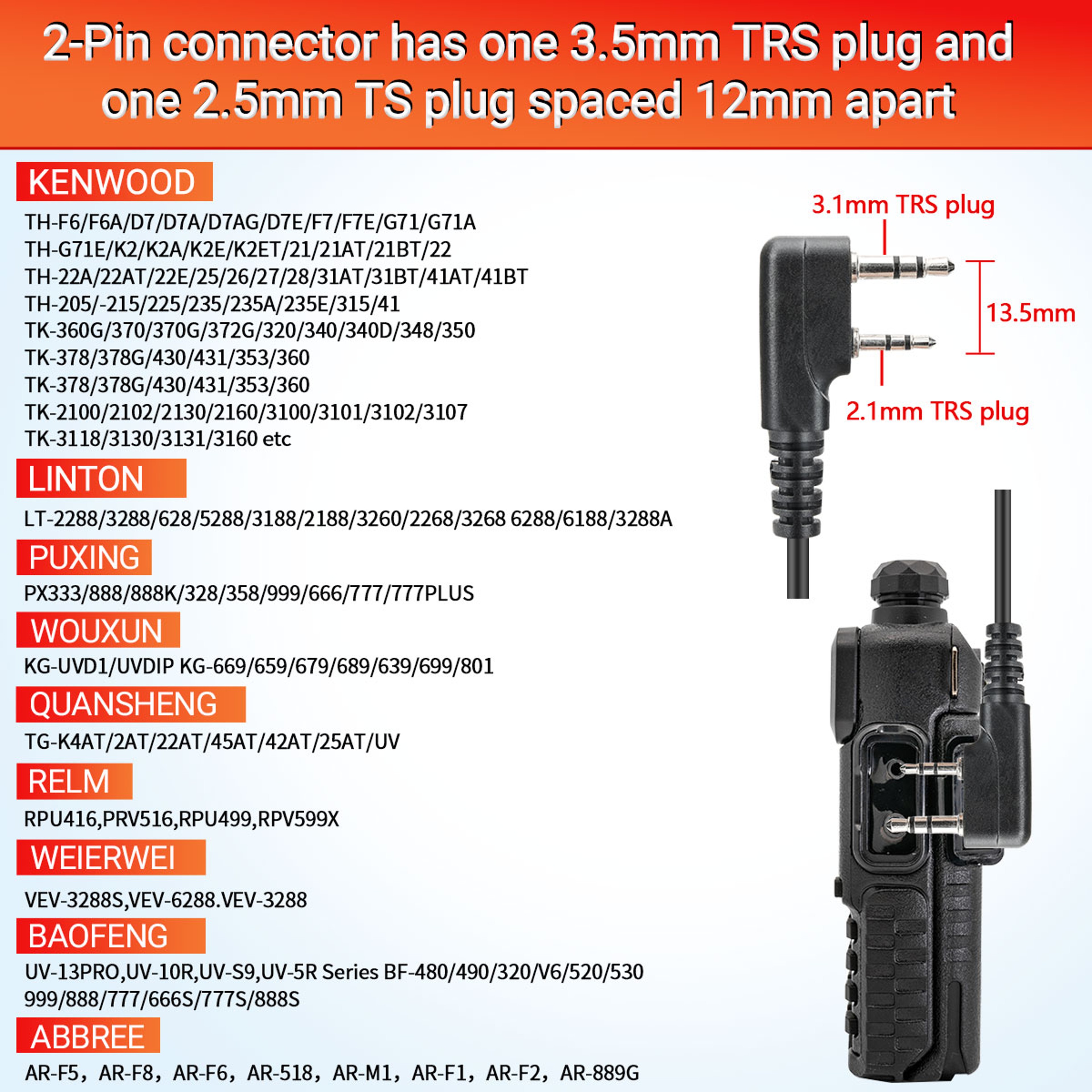 Walkie Talkie Earpiece Set With PTT Mic  More 3