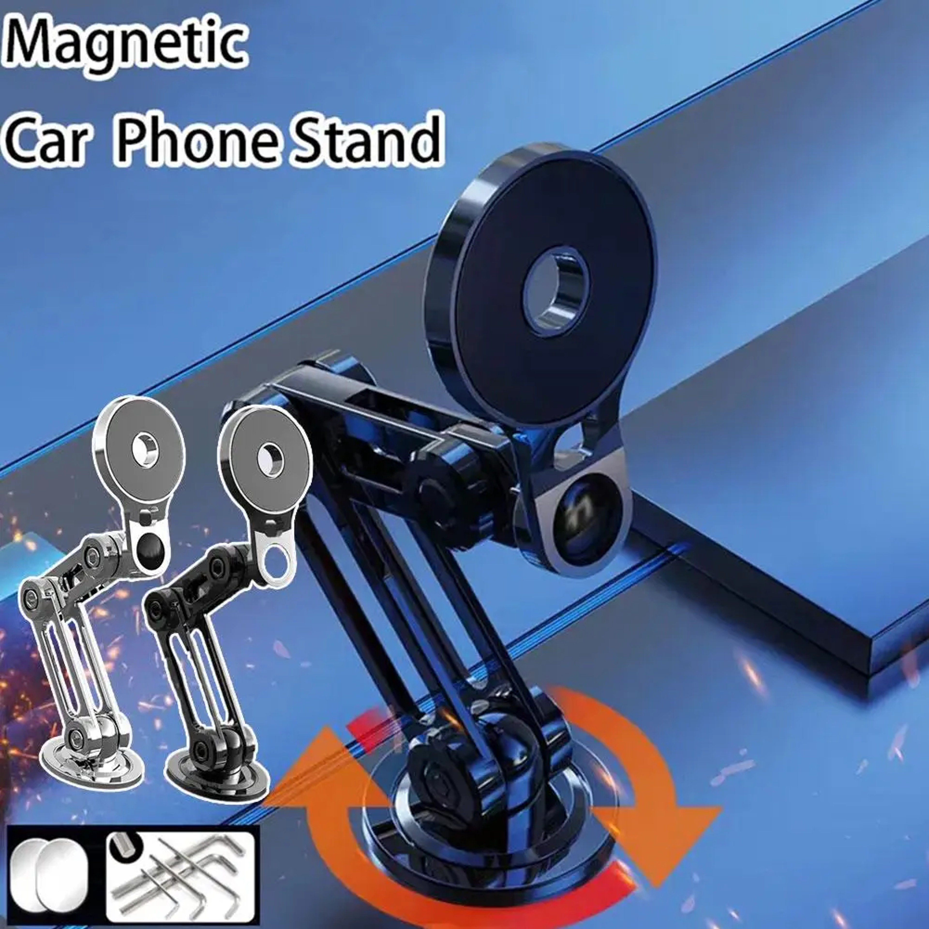 Rotating Magnetic Car Phone Mount Foldable Air Vent Holder For Hands Free Driving 3