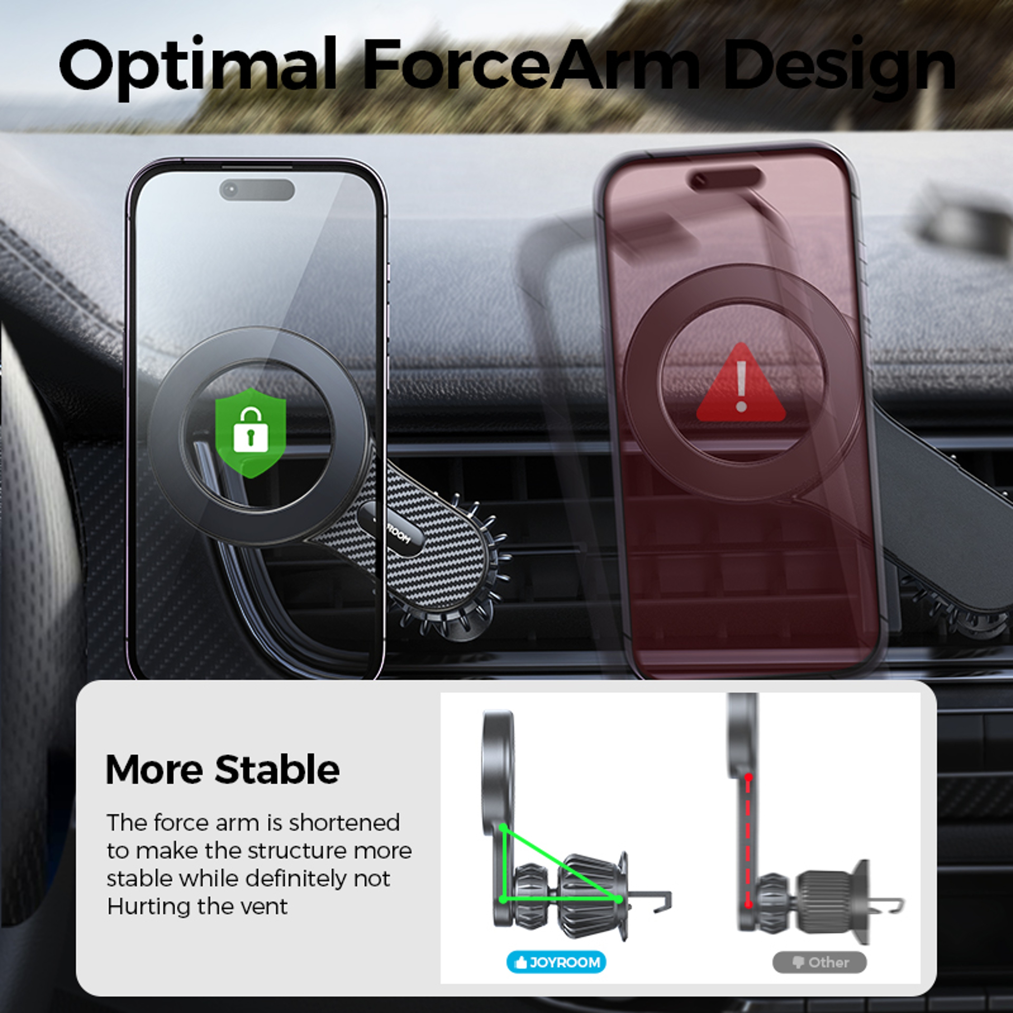 MagSafe Air Vent Phone Mount With Magnets  Rotation Car Holder 4