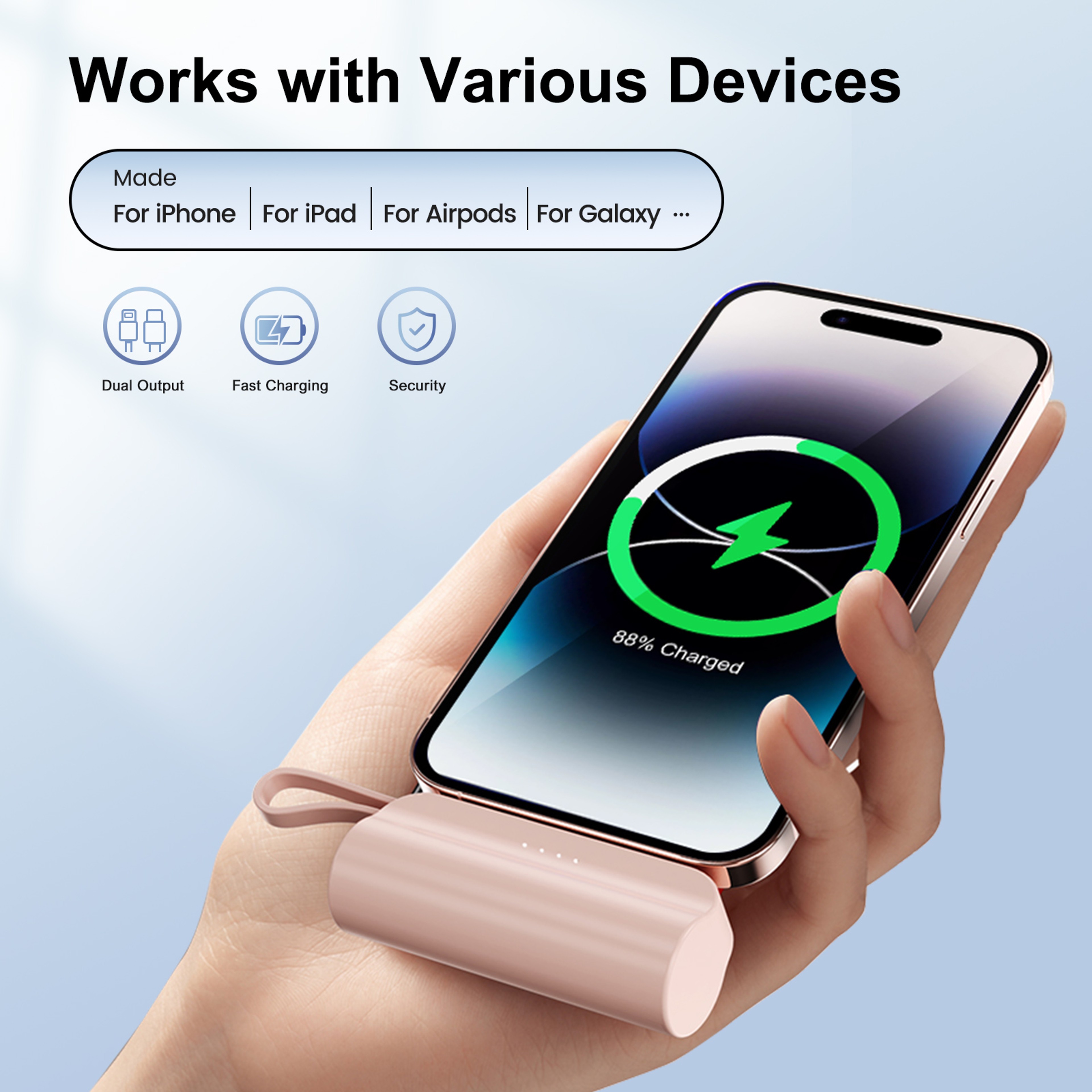 Mini Power Bank Portable Phone Charger With Dual USB C Ports 7