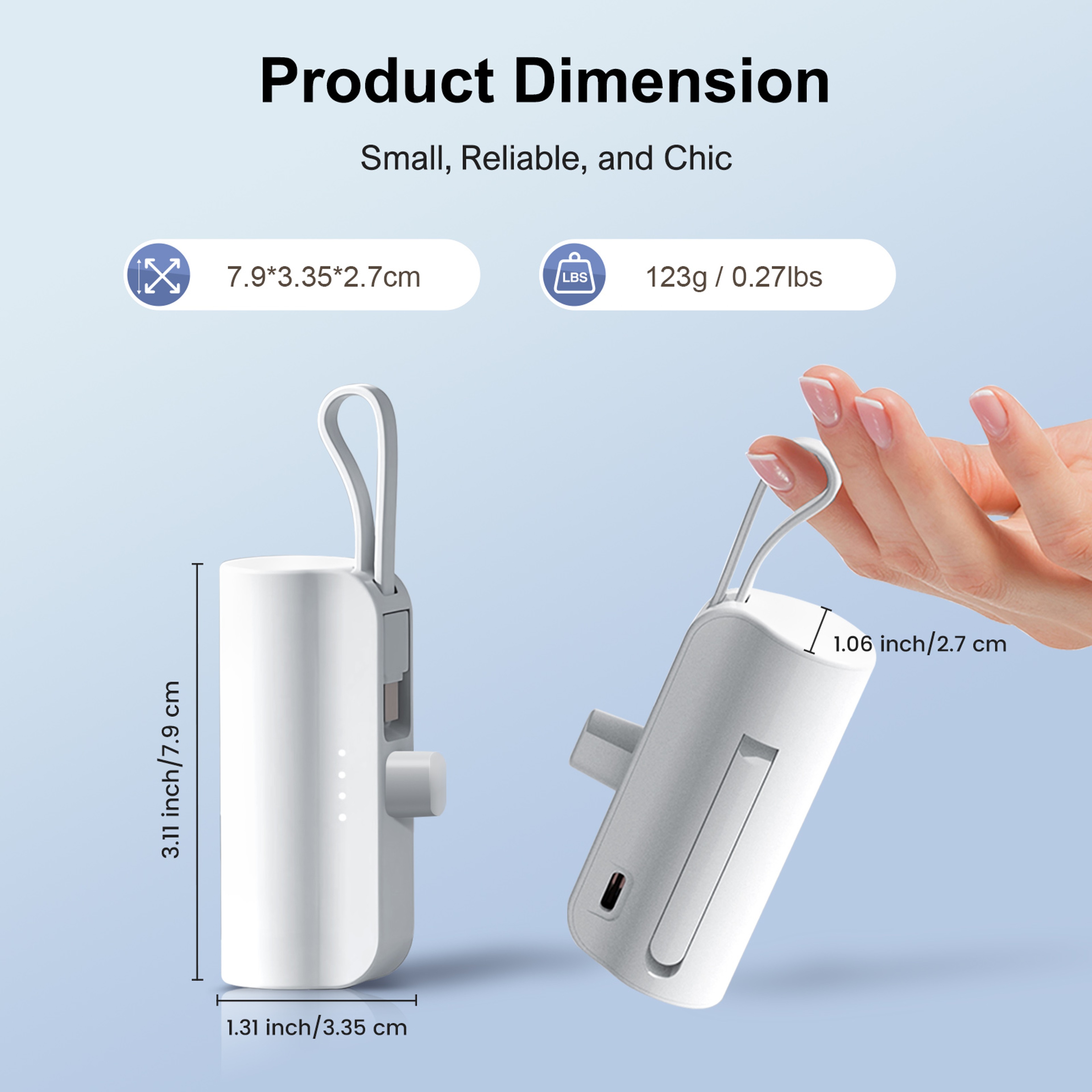 Mini Power Bank Portable Phone Charger With Dual USB C Ports 8