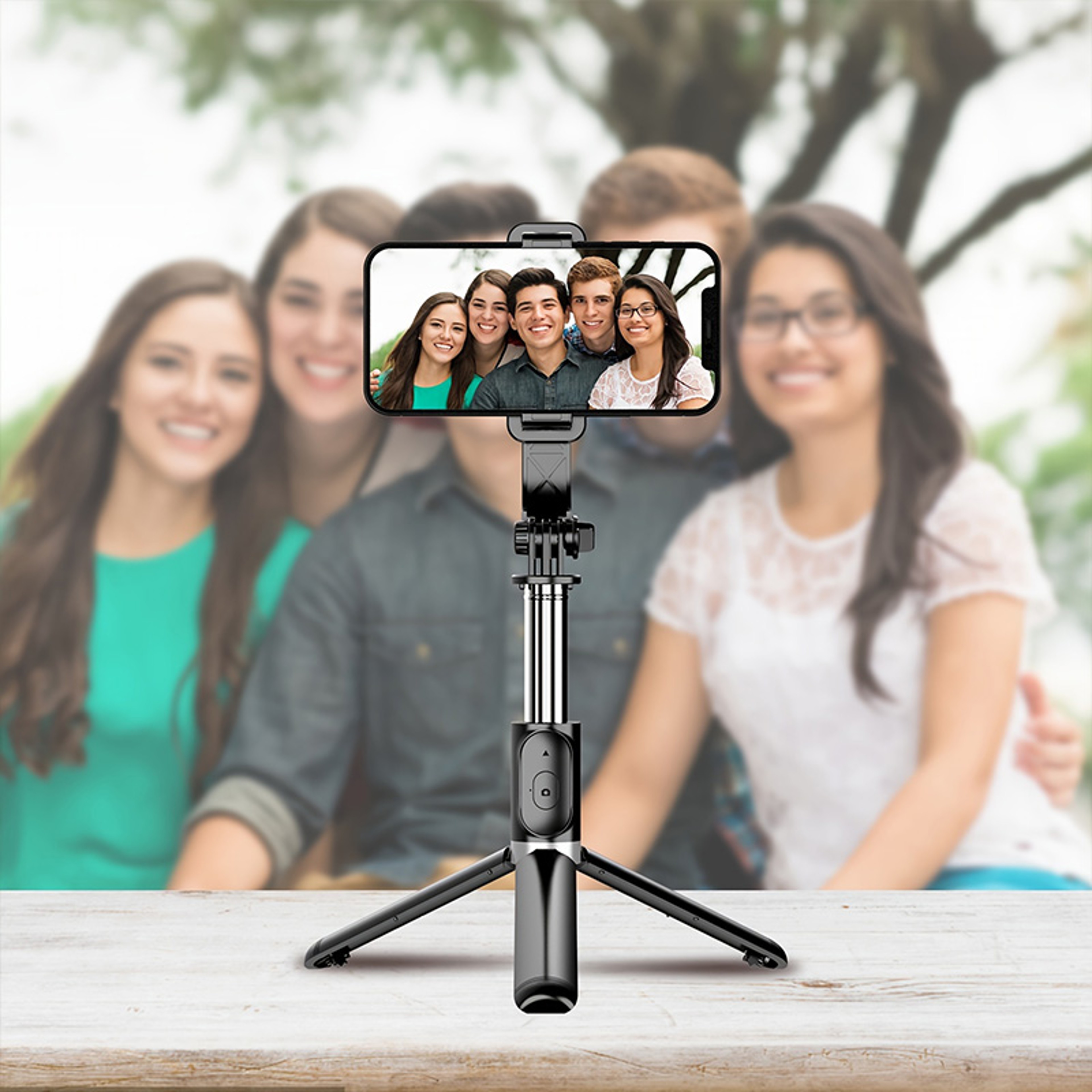 Selfie Stick Tripod With Wireless Remote  Rotating Phone Tripod For Live Streaming 5