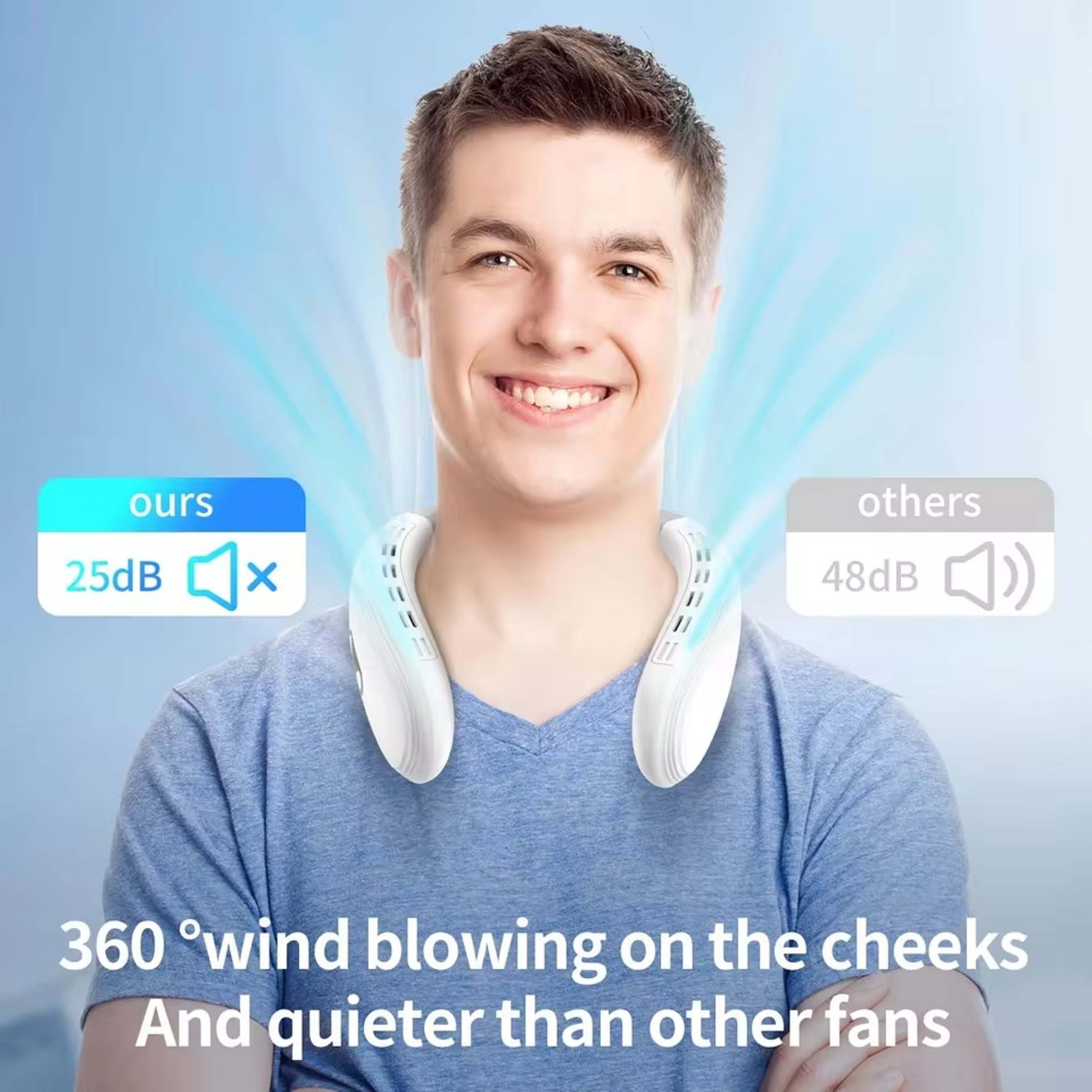 Portable Neck Fan Rechargeable Neck Air Conditioner With Semiconductor Cooling 3