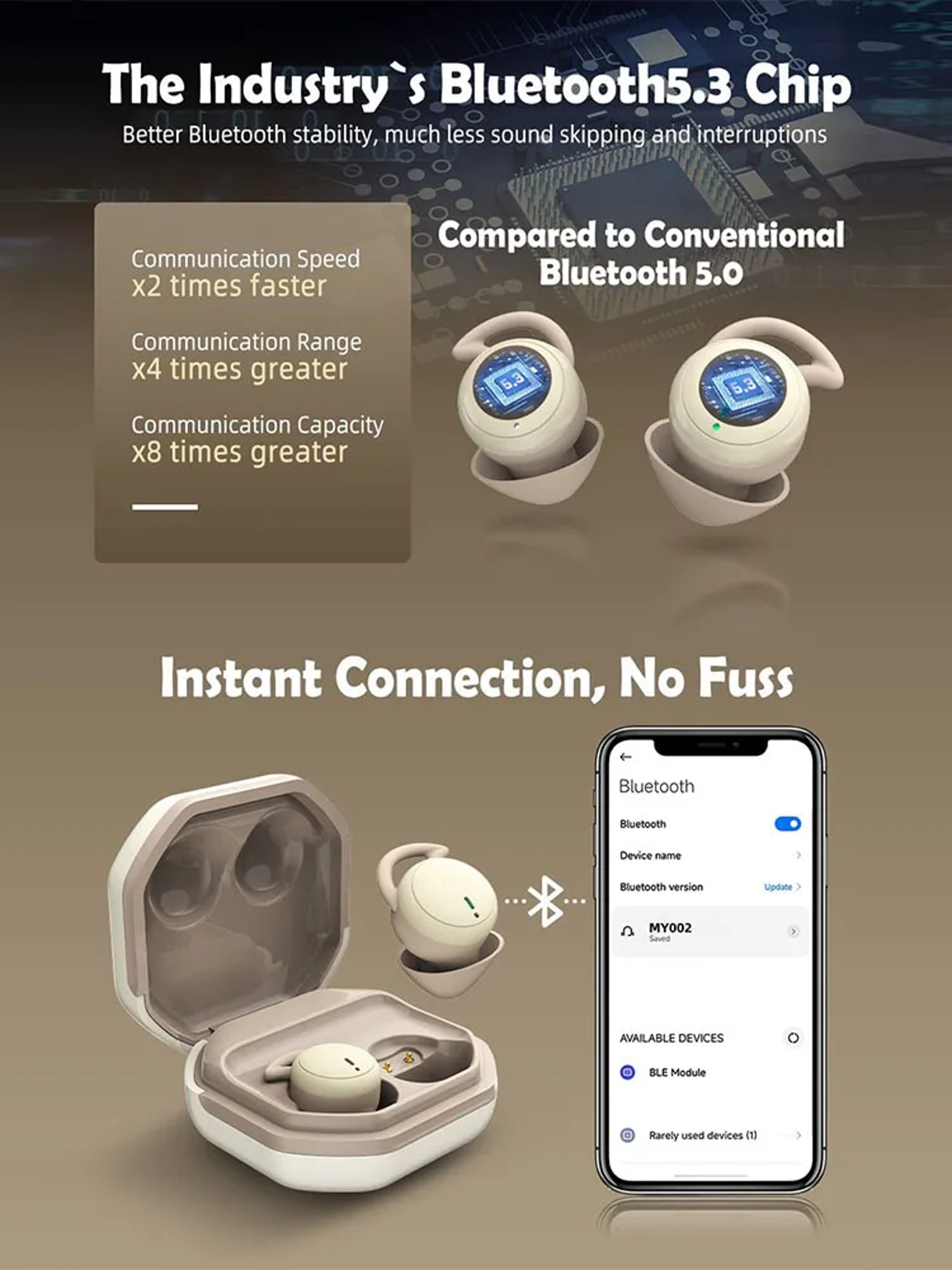 Sleep Earbuds Invisible Bluetooth Headphones For Small Ears 5