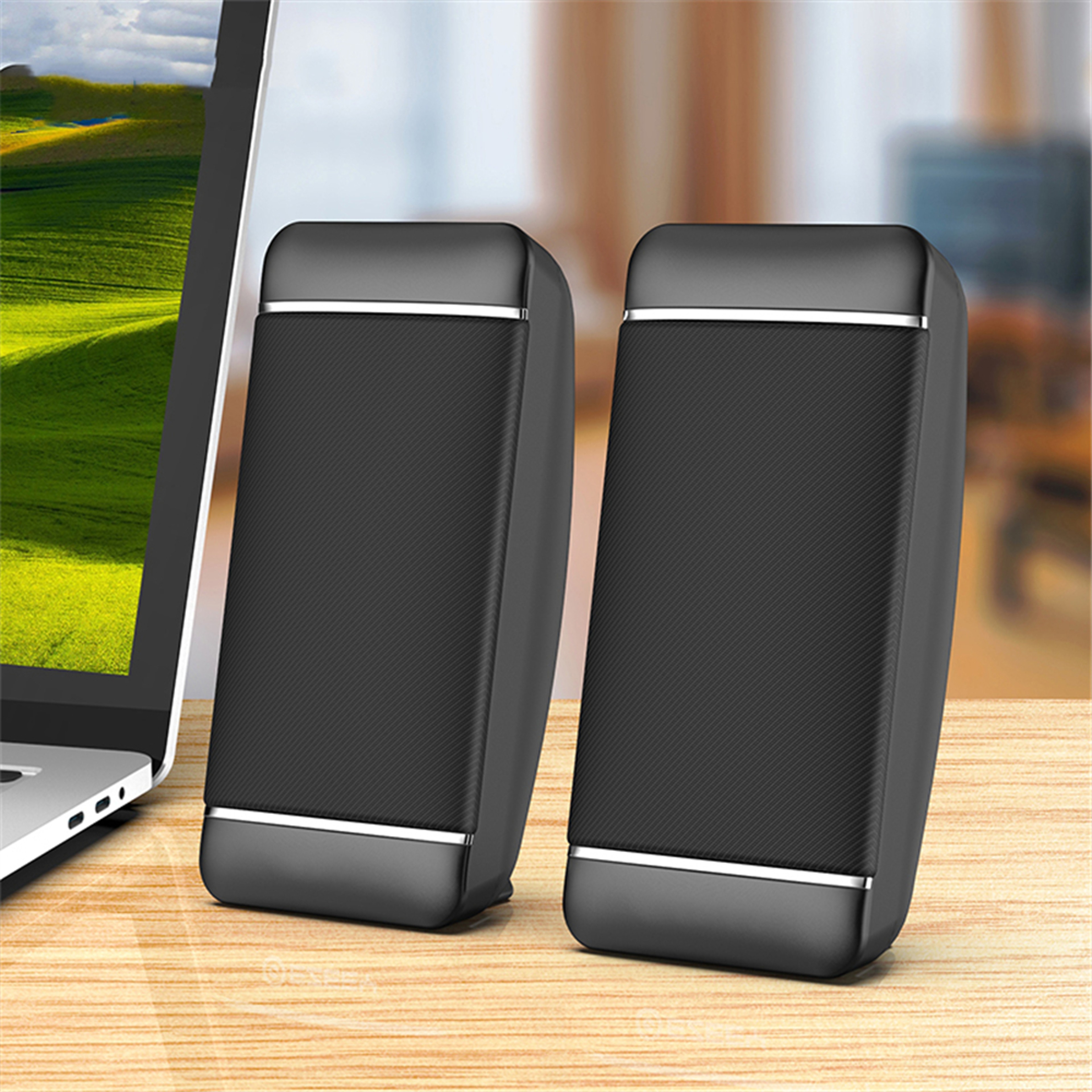 USB Computer Speakers With AUX Stereo Sound For Laptop  Desktop 1