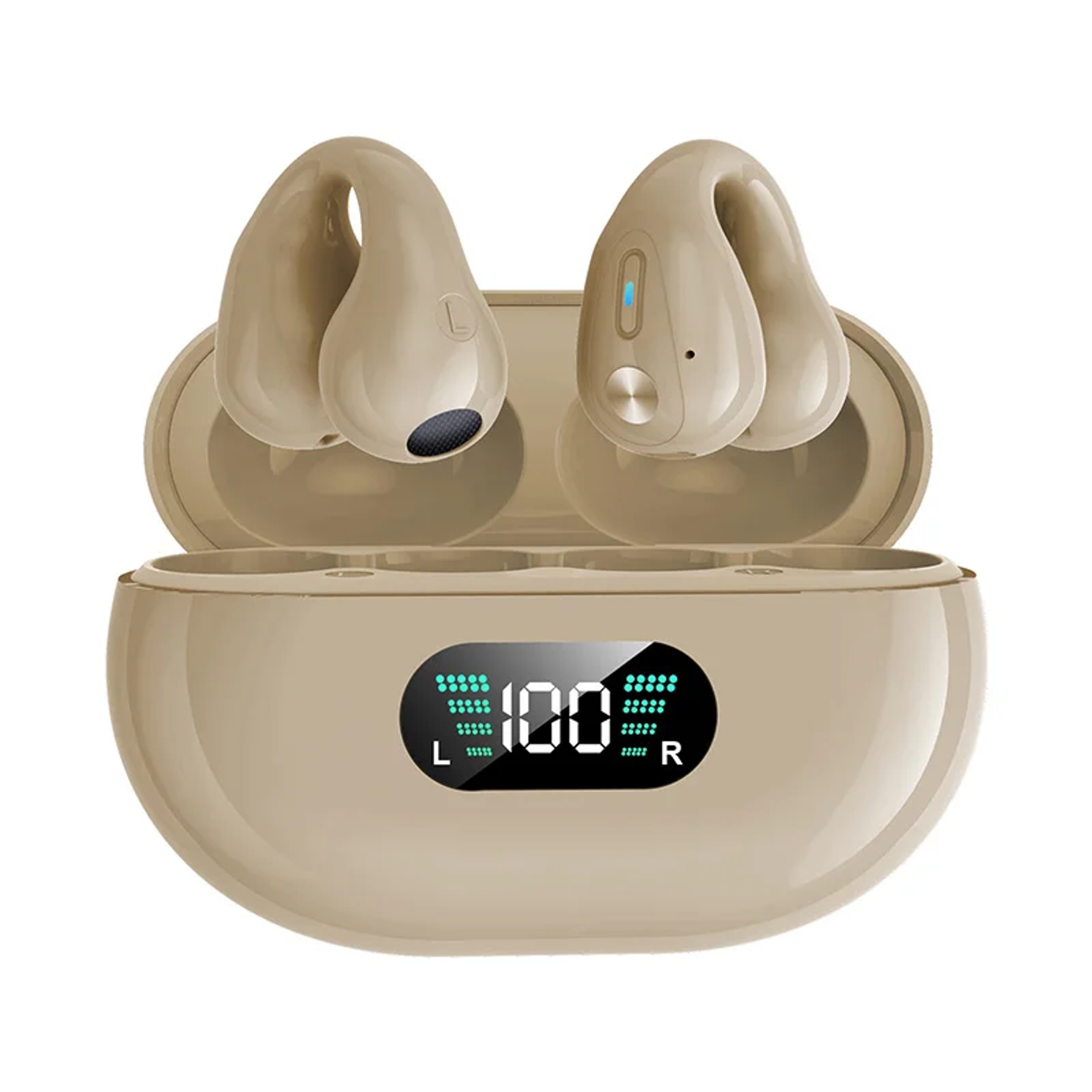 Open Ear Bluetooth Earbuds Bone Conduction Ear Clip Headphones With LED Display  Touch Control 6