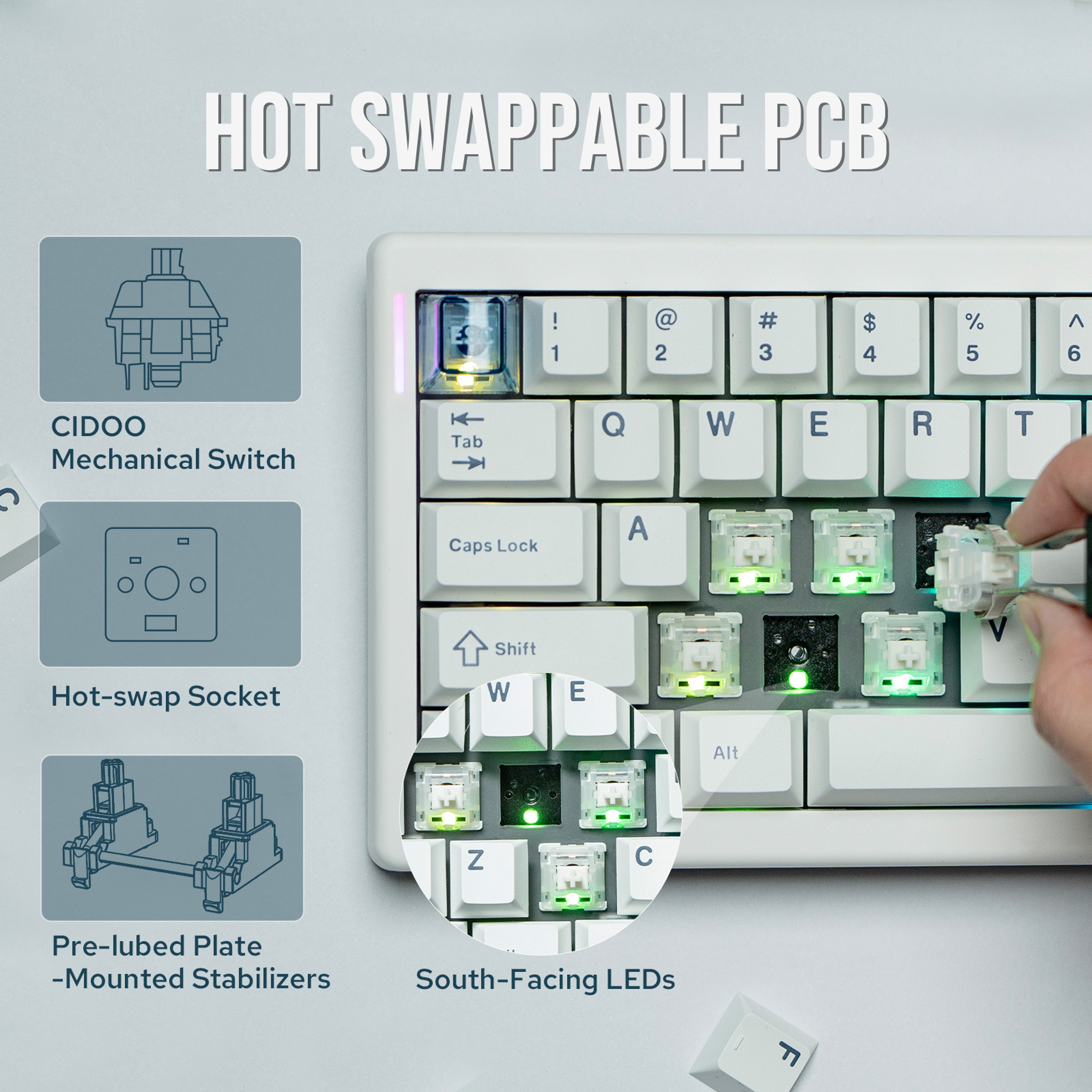 Mechanical Keyboard Wireless Gaming Keyboard With VIA Programmable Gasket Design 3