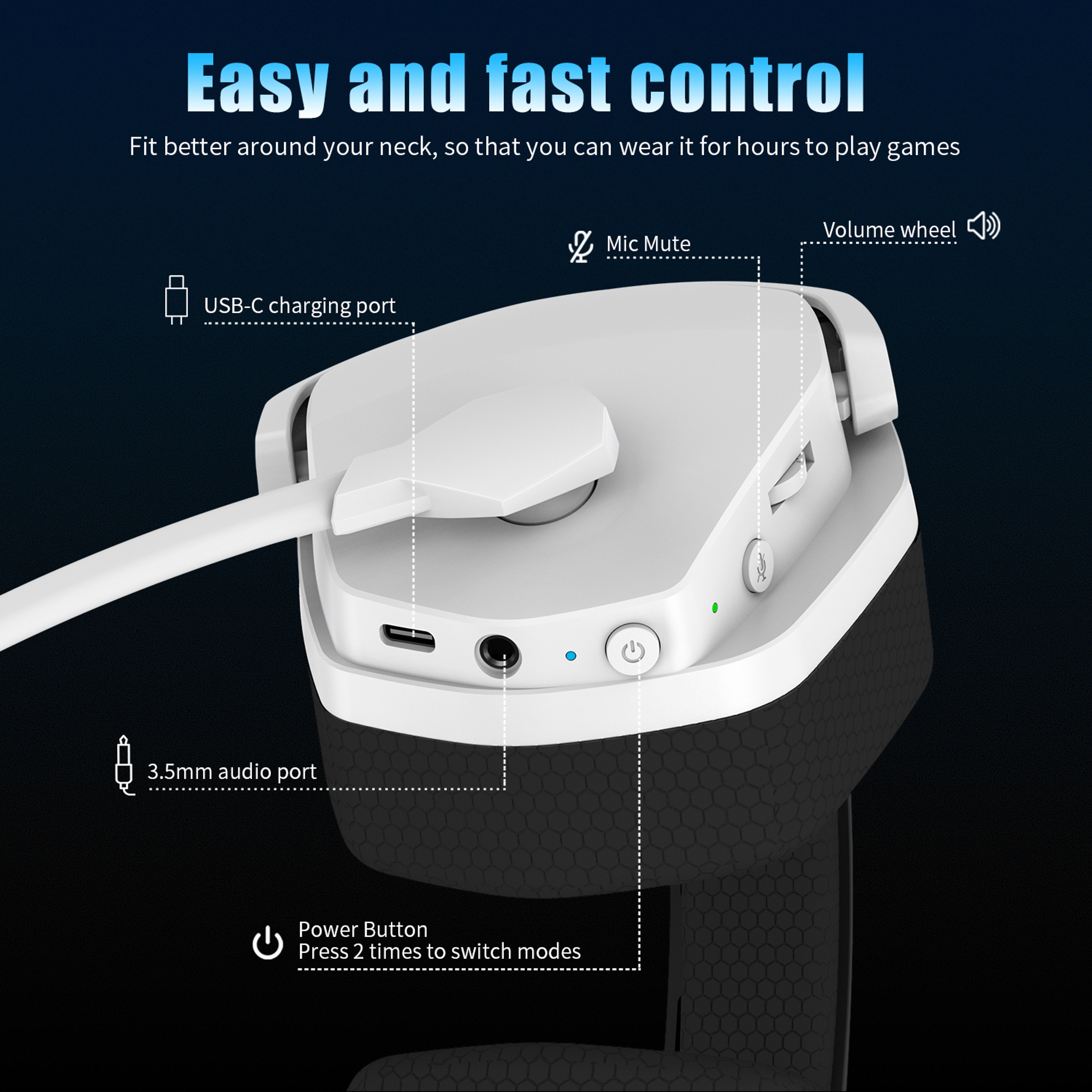 Dual Mode Wireless Gaming Headset With Bluetooth PC Switch  Mobile 3