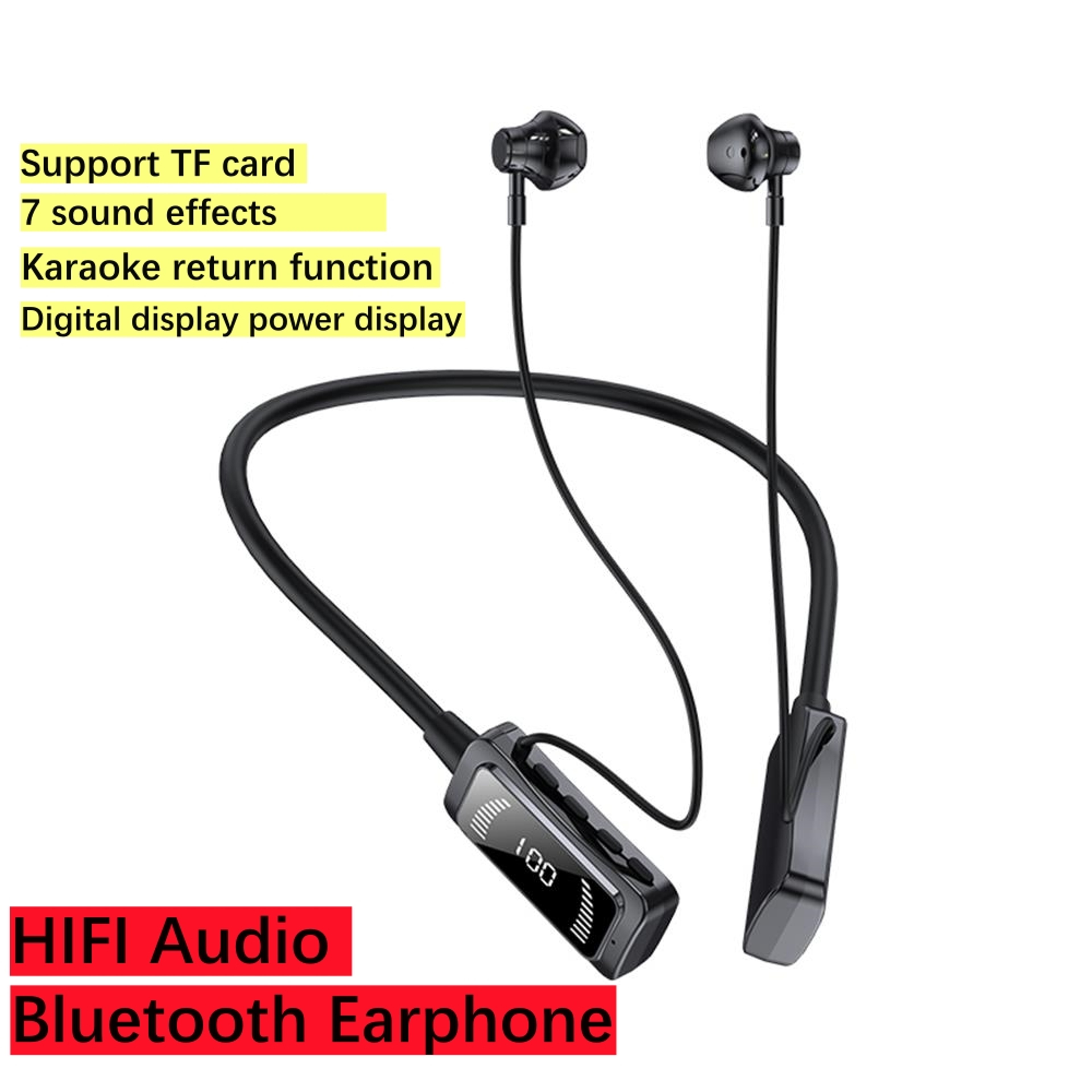 Neckband Bluetooth Earphones With Magnetic Earbuds And SD Card Support 1