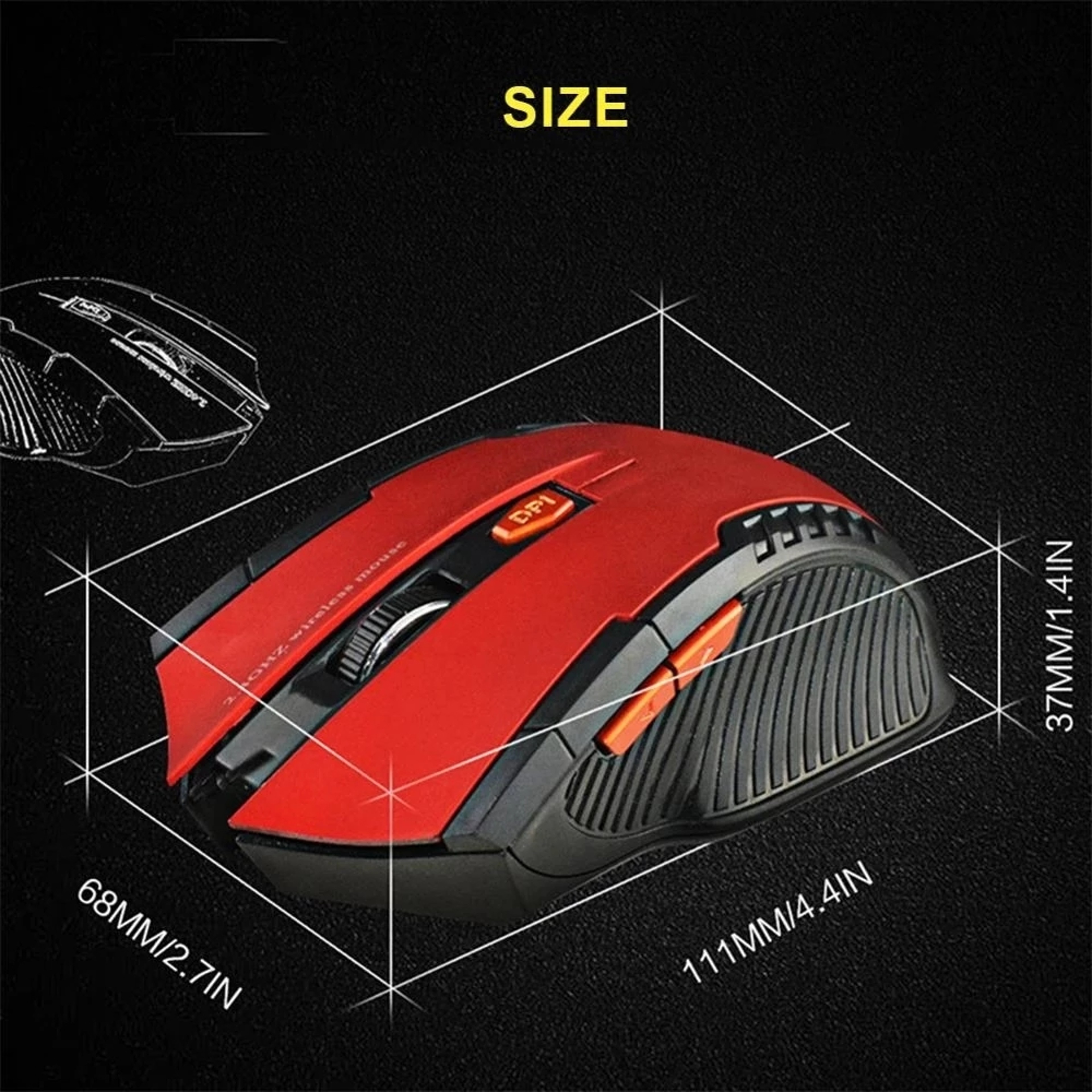Wireless Gaming Mouse With Adjustable DPI And USB Receiver 2