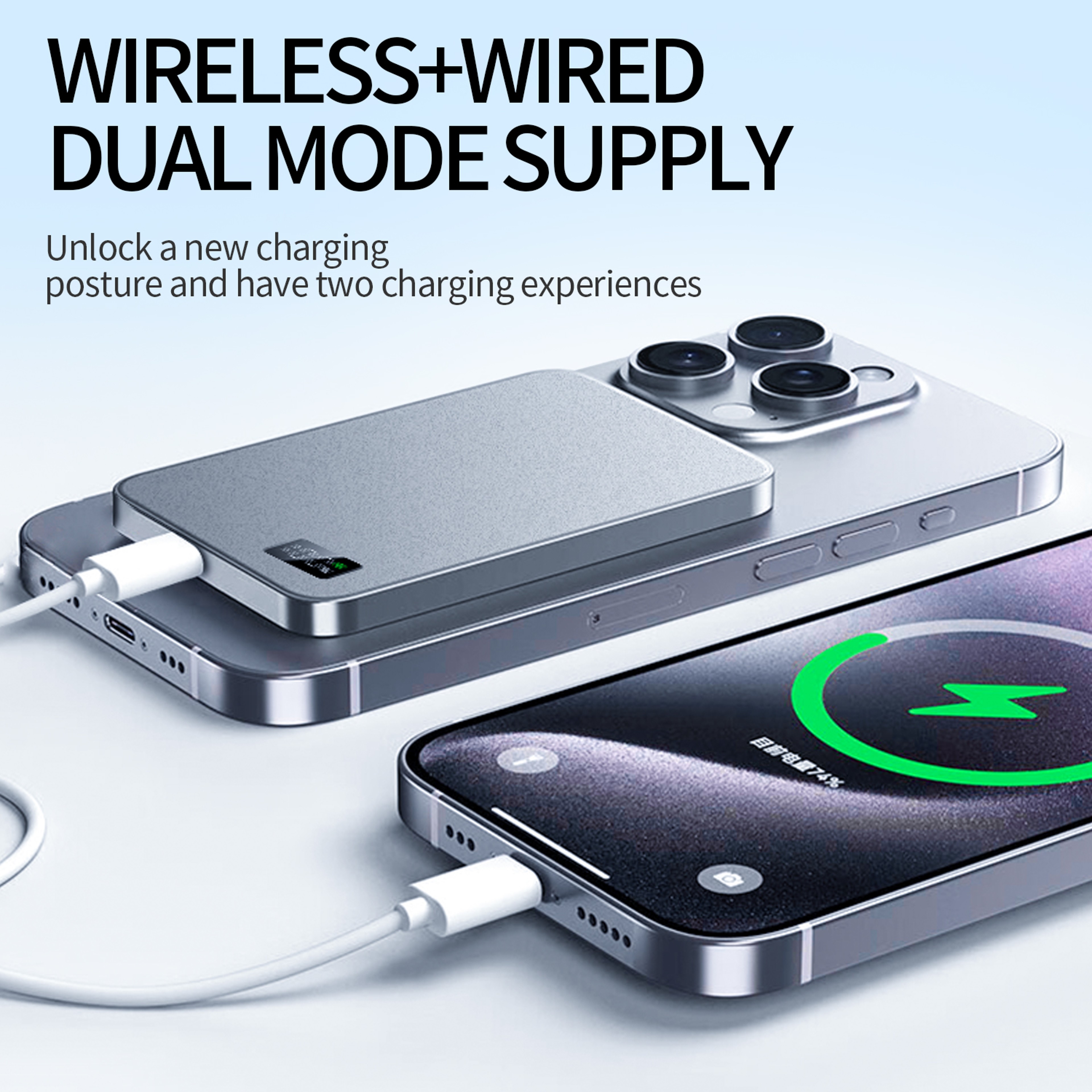 Ultra Slim Magnetic Power Bank Wireless Fast Charger For IPhone And Android 8