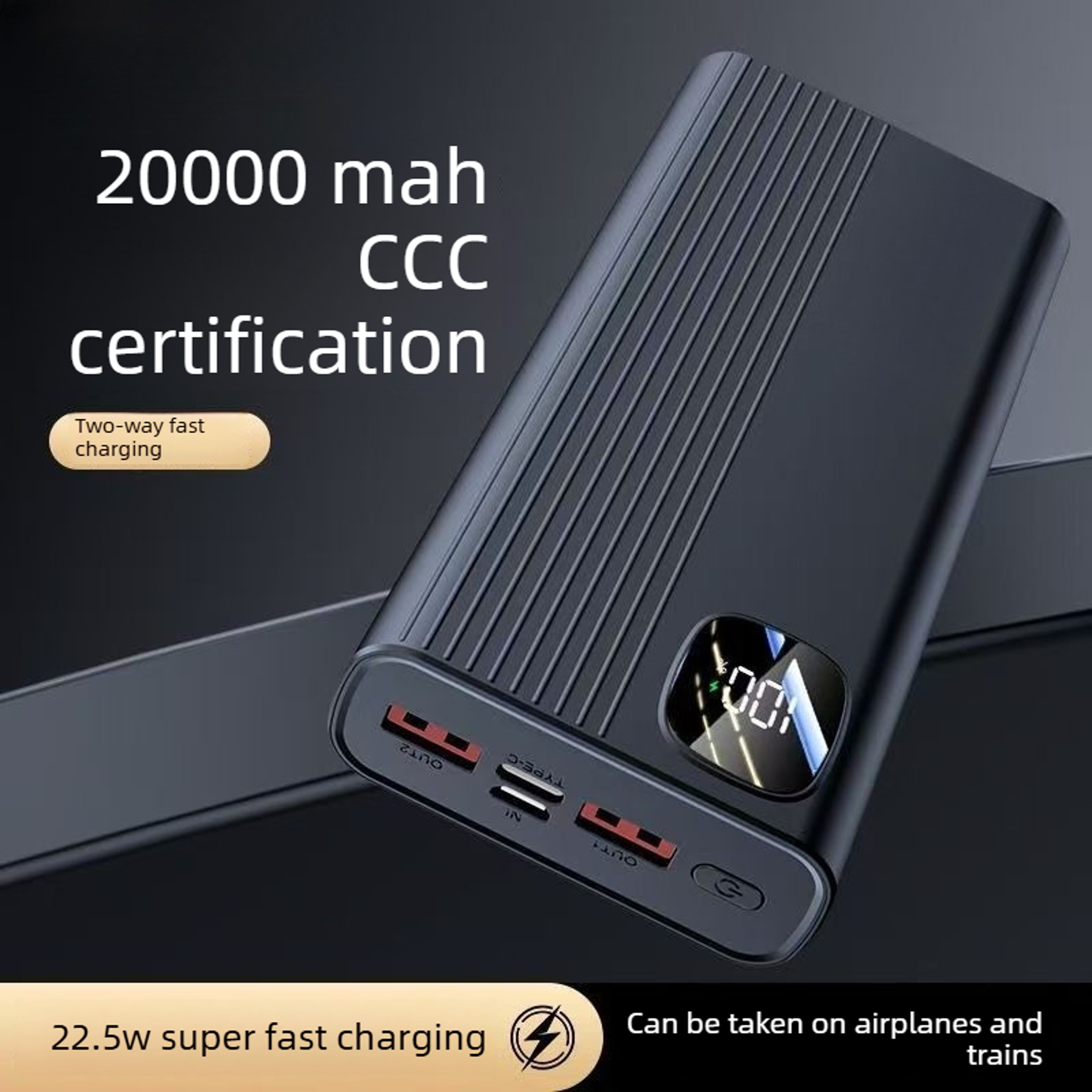 Fast Charging Power Bank With LED Display Portable Charger For Phones  Tablets 2
