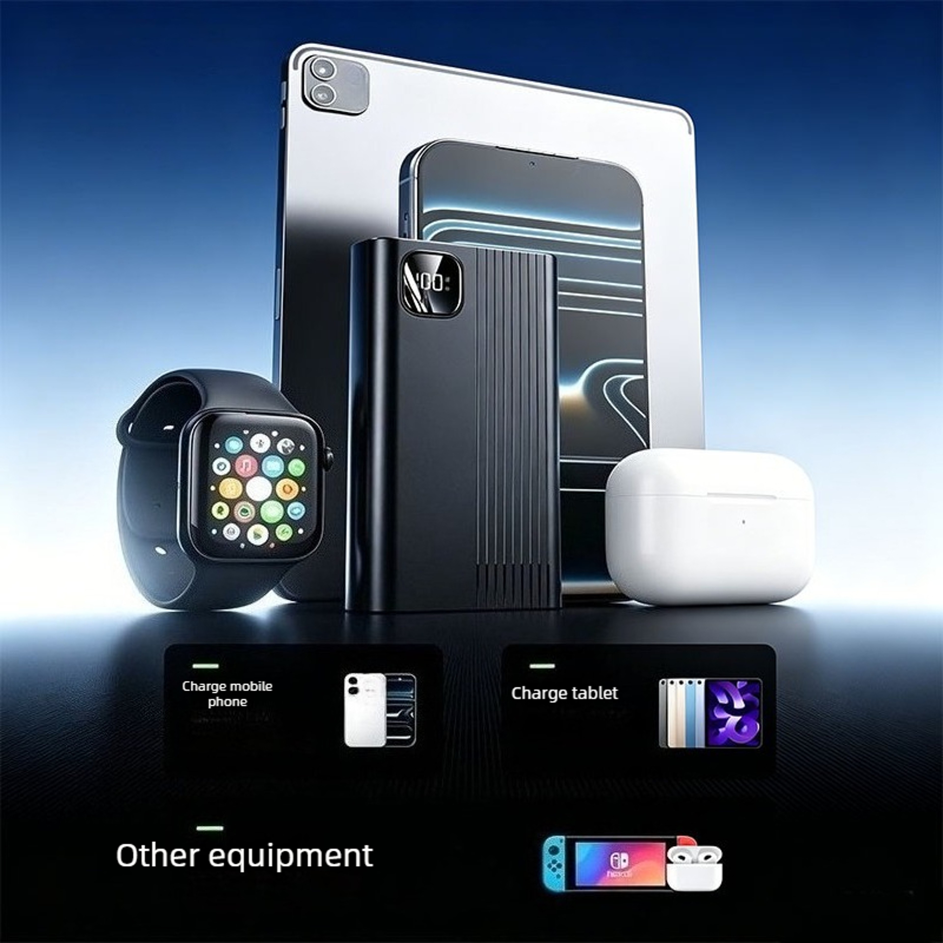Fast Charging Power Bank With LED Display Portable Charger For Phones  Tablets 3