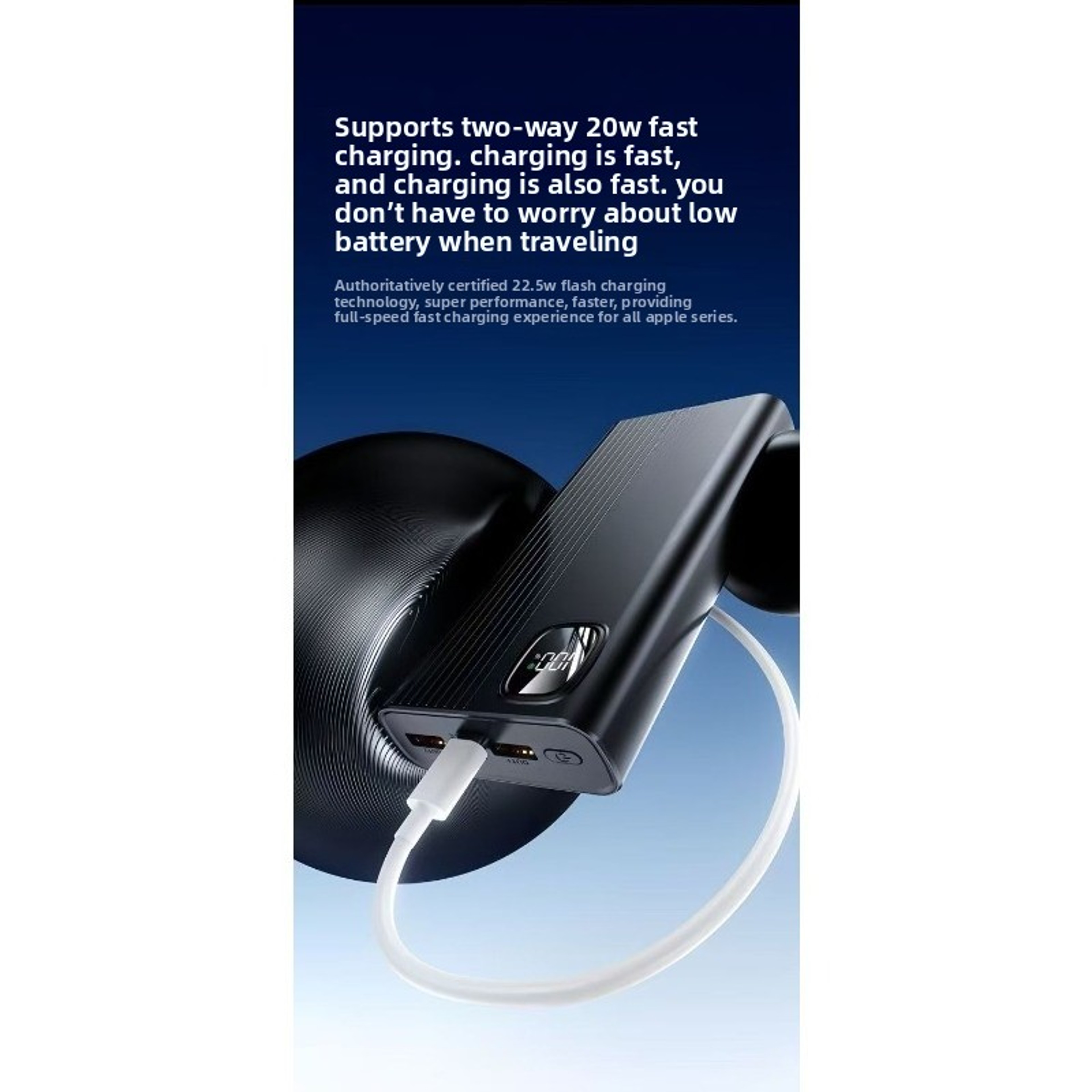 Fast Charging Power Bank With LED Display Portable Charger For Phones  Tablets 5