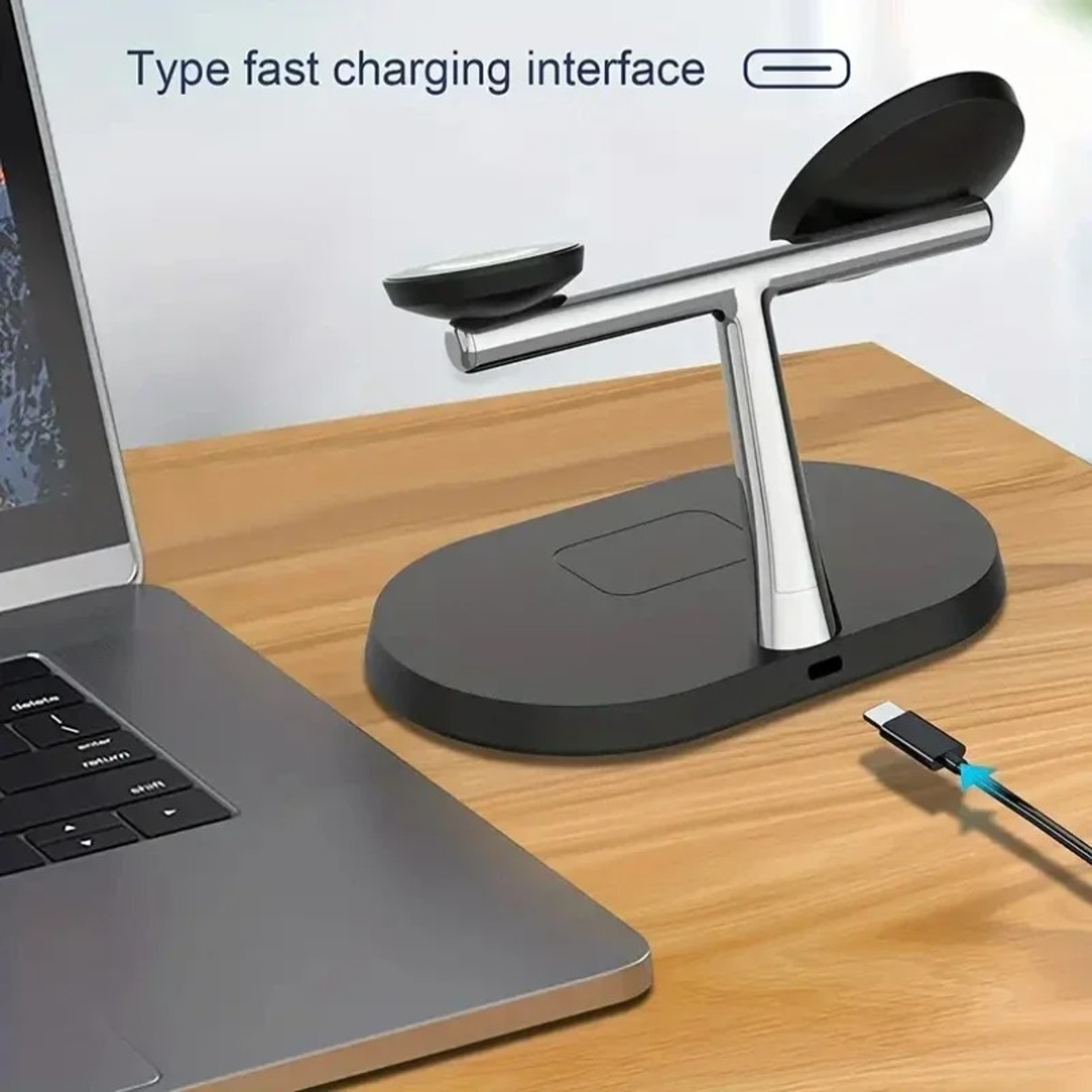 Magnetic Wireless Charger Stand For IPhone Apple Watch  AirPods Fast Charging Dock 4