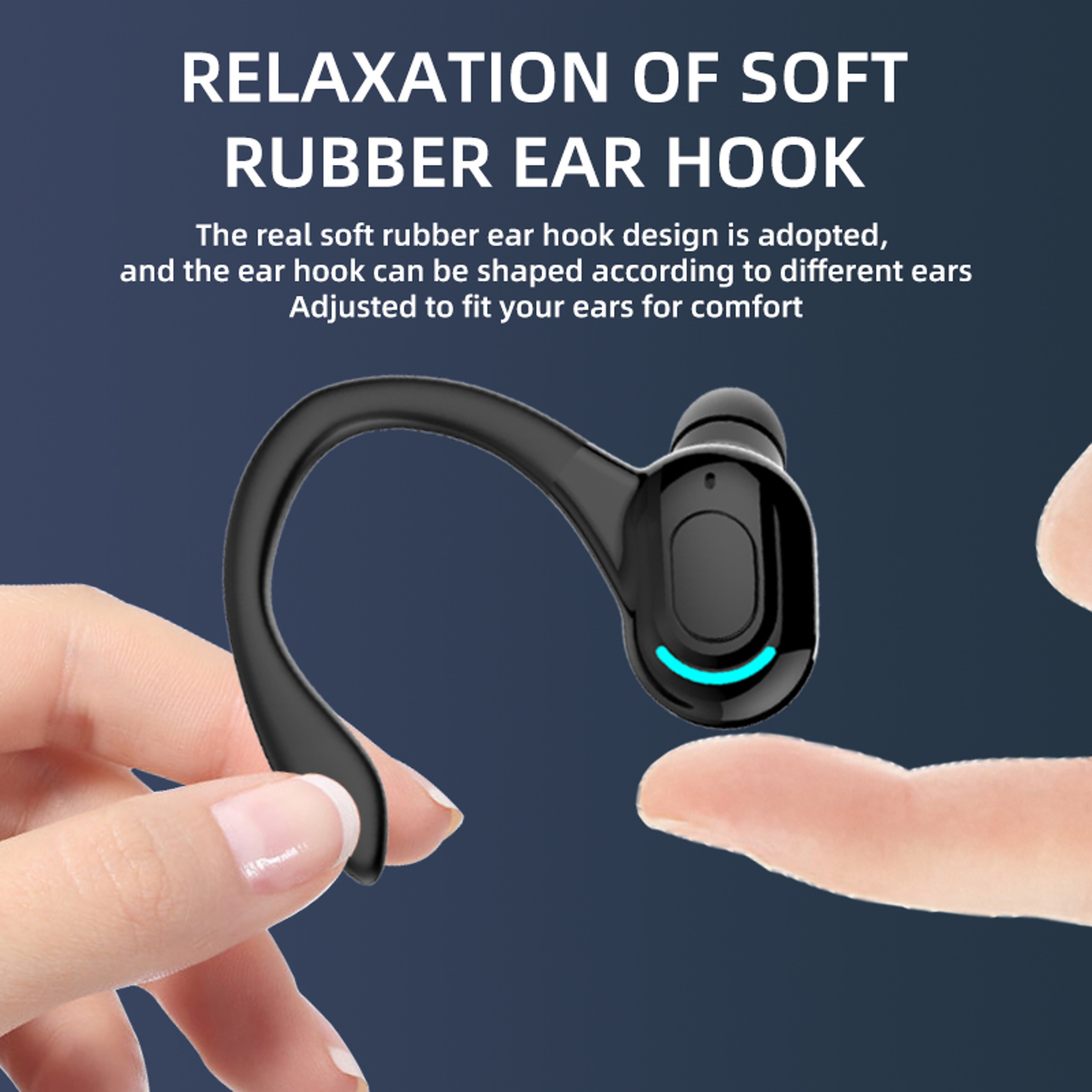 Bluetooth Earbuds With Ear Hooks Waterproof HiFi Wireless Headphones With Mic 9
