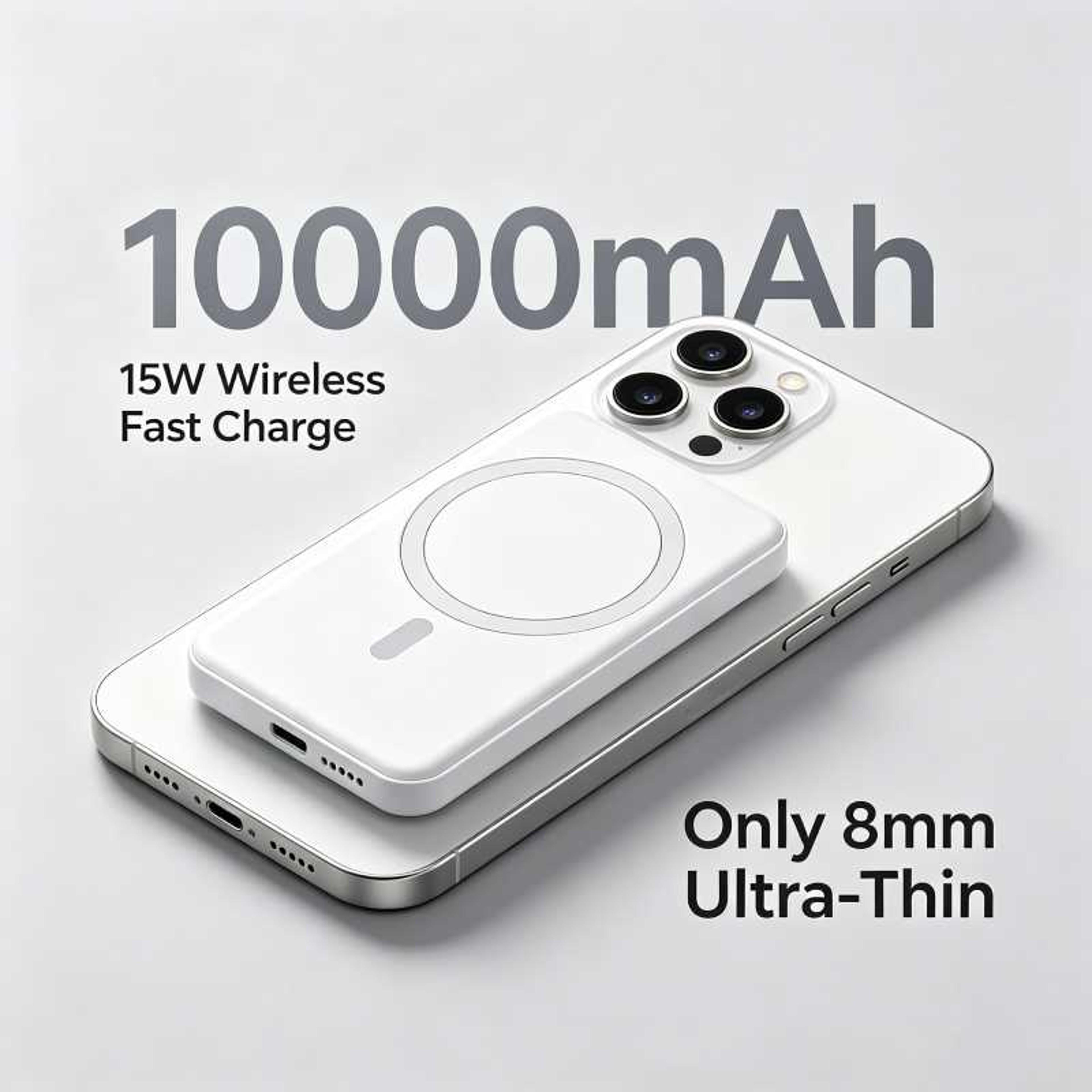 Magnetic Wireless Power Bank Ultra Slim PD Fast Charger For IPhone 2