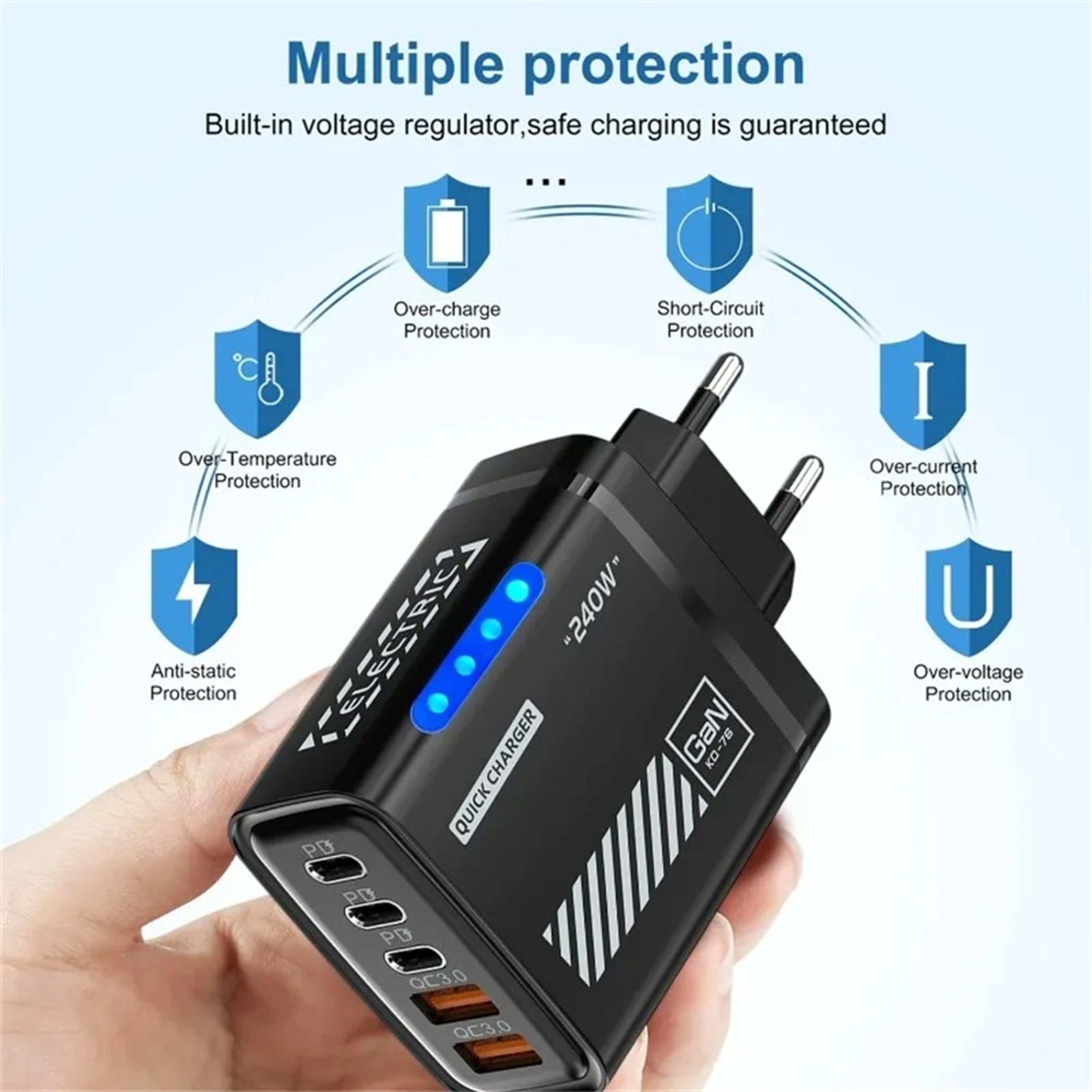 Charger USB C Desktop Charger Fast PD Charging Station 3