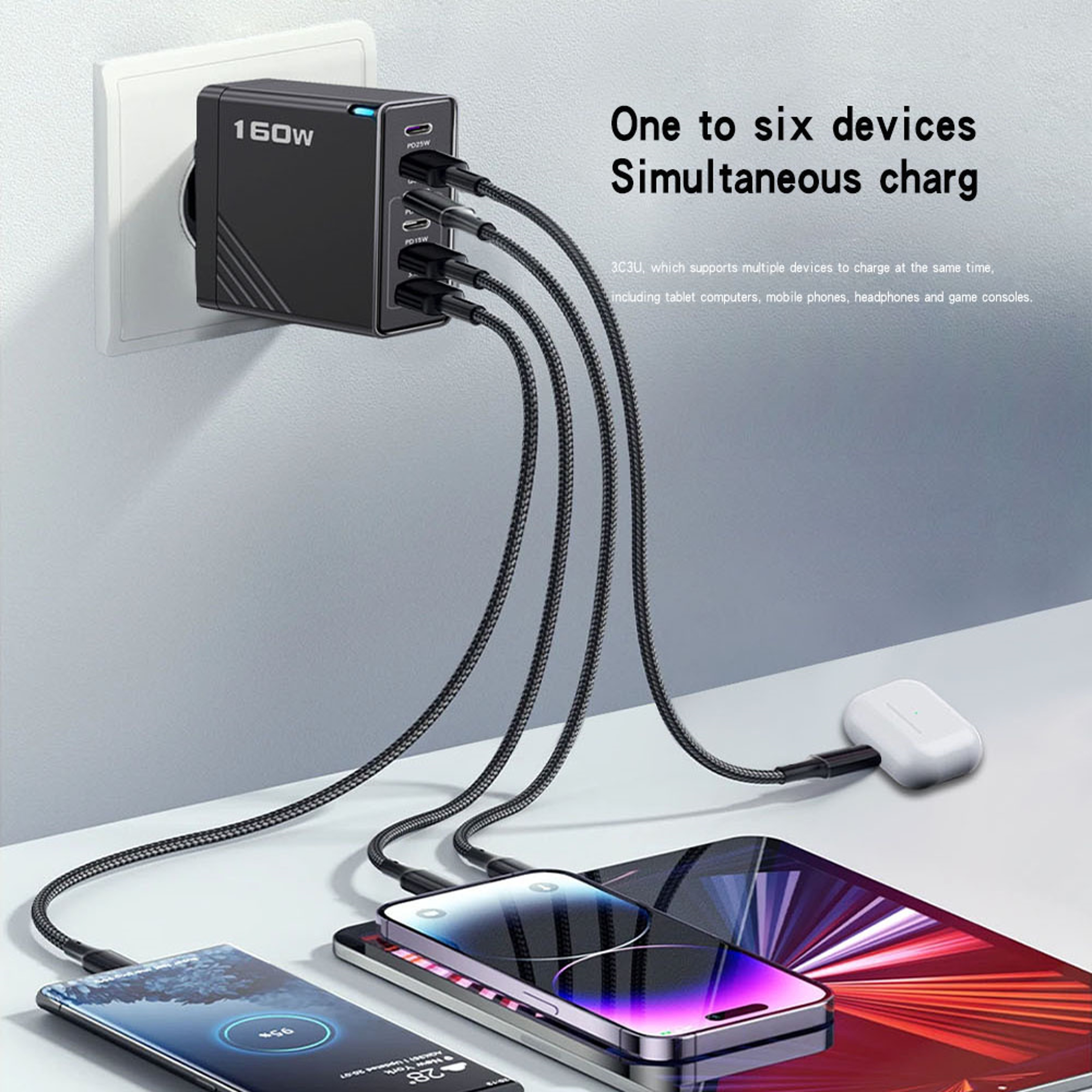 USB Charger Multi Port Fast Charging Adapter With Quick Charge 1