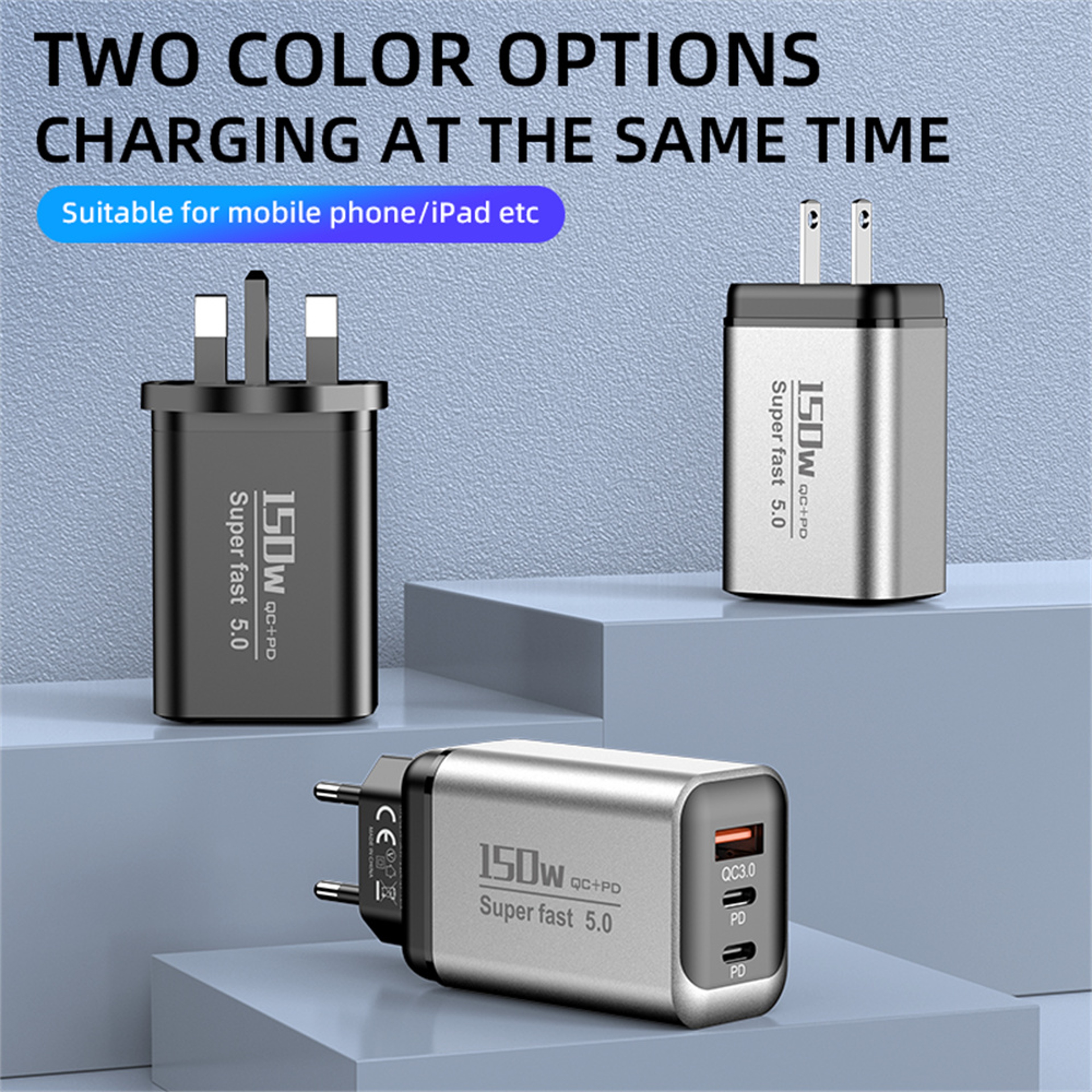 USB C Fast Charger With Travel Power Adapter 3