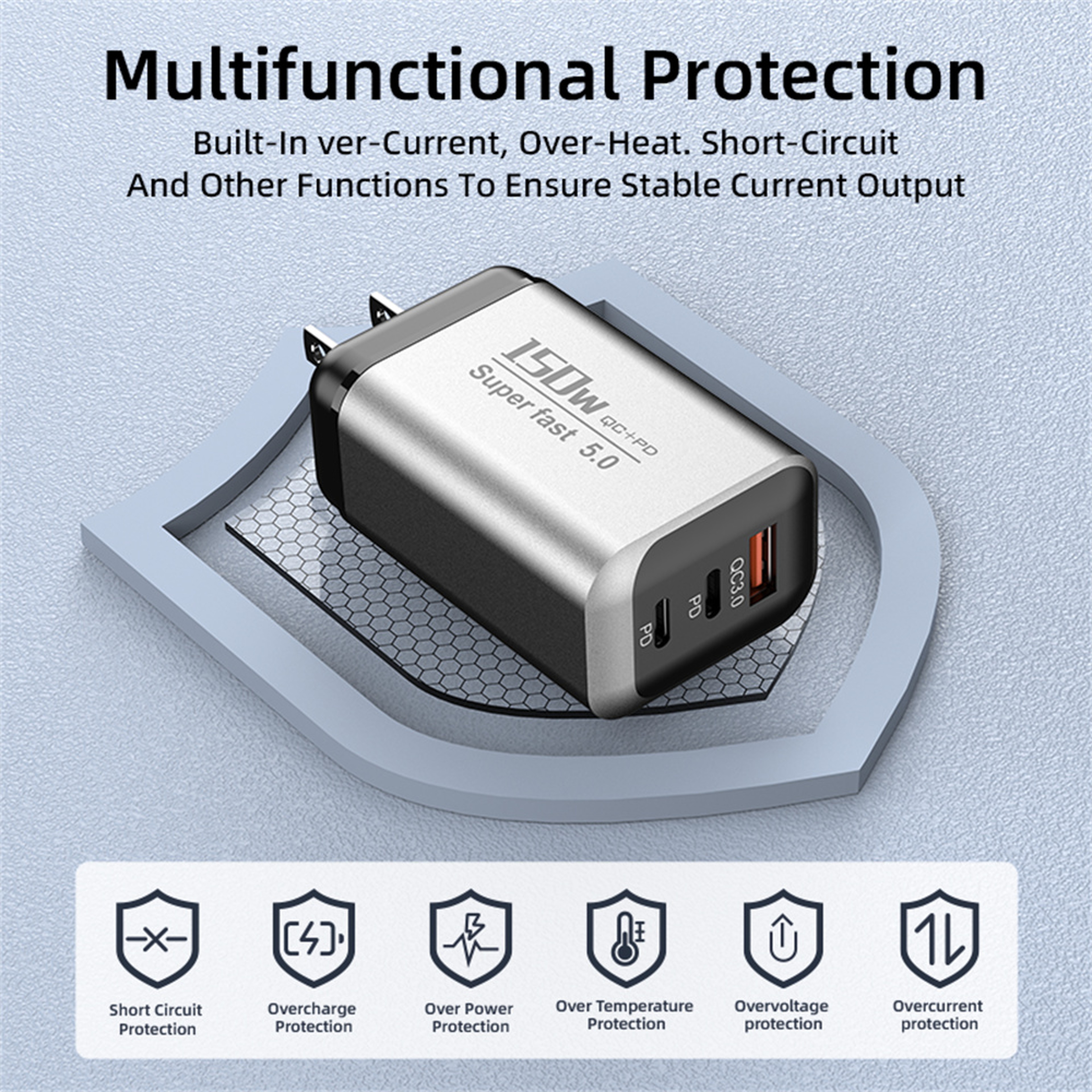 USB C Fast Charger With Travel Power Adapter 5
