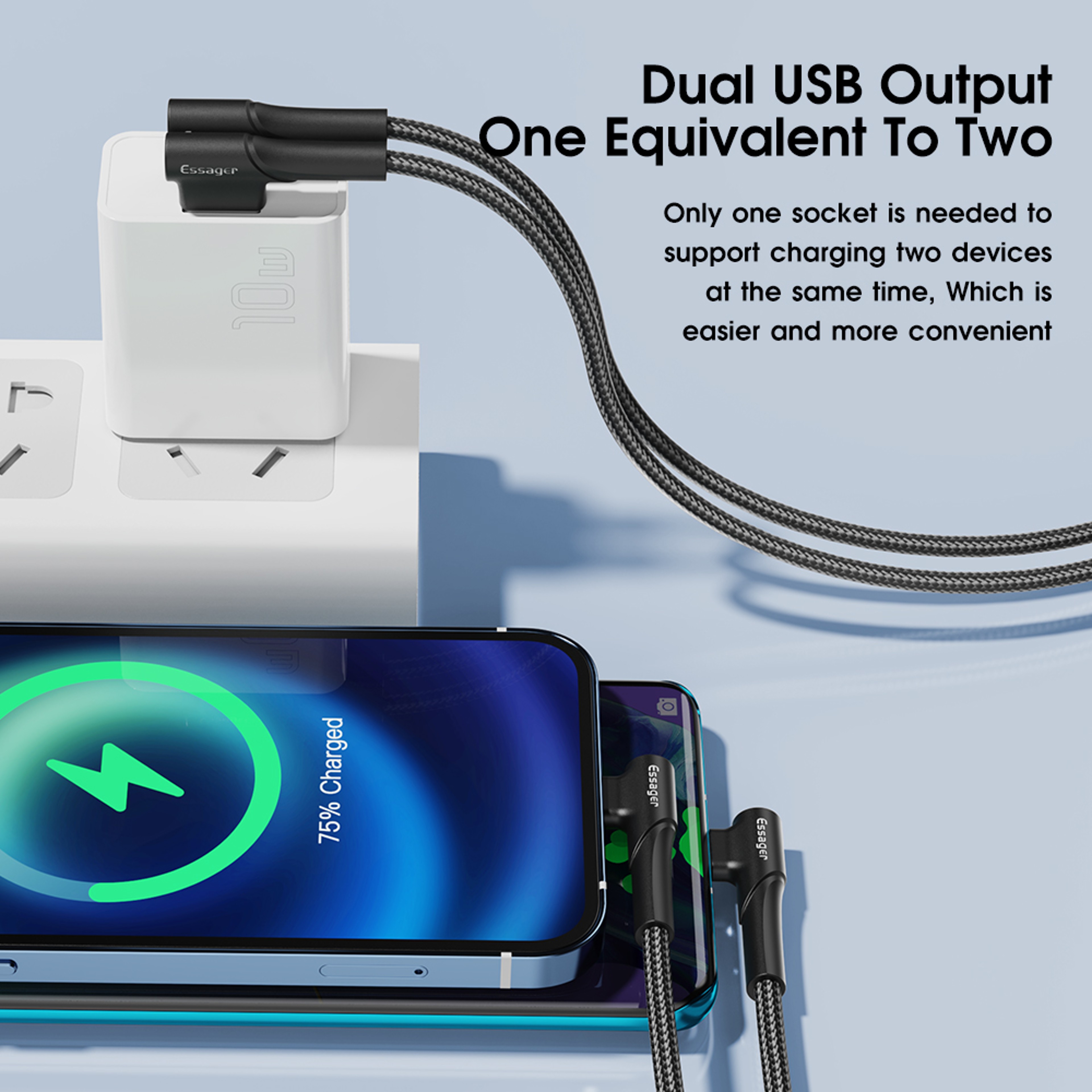 Portable Dual USB Wall Charger Travel Phone Charger Adapter US Plug 2